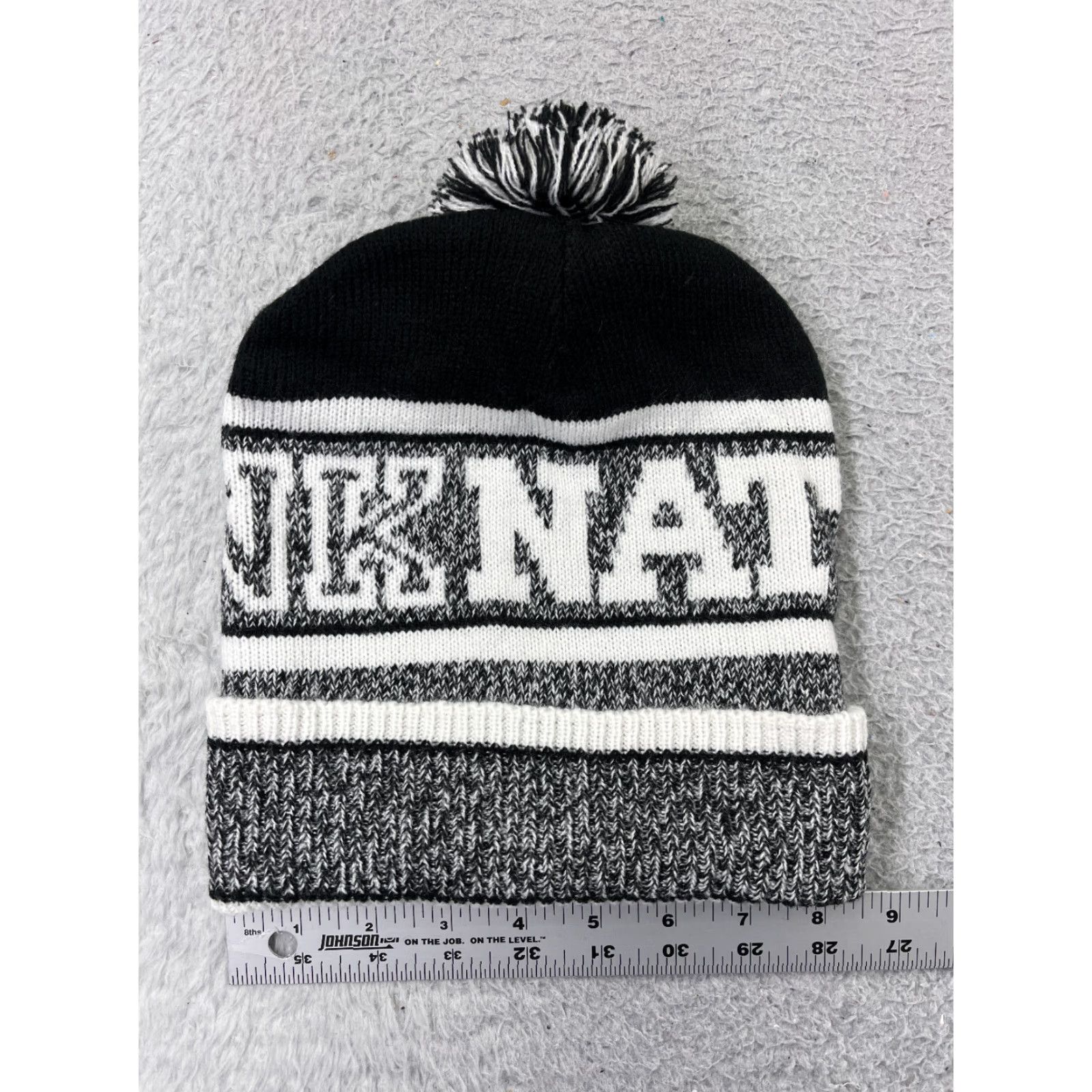 Victoria's Secret Victoria's Secret Beanie Adult One Size Black White Pom PINKNATION Acrylic Size ONE SIZE - 4 Thumbnail