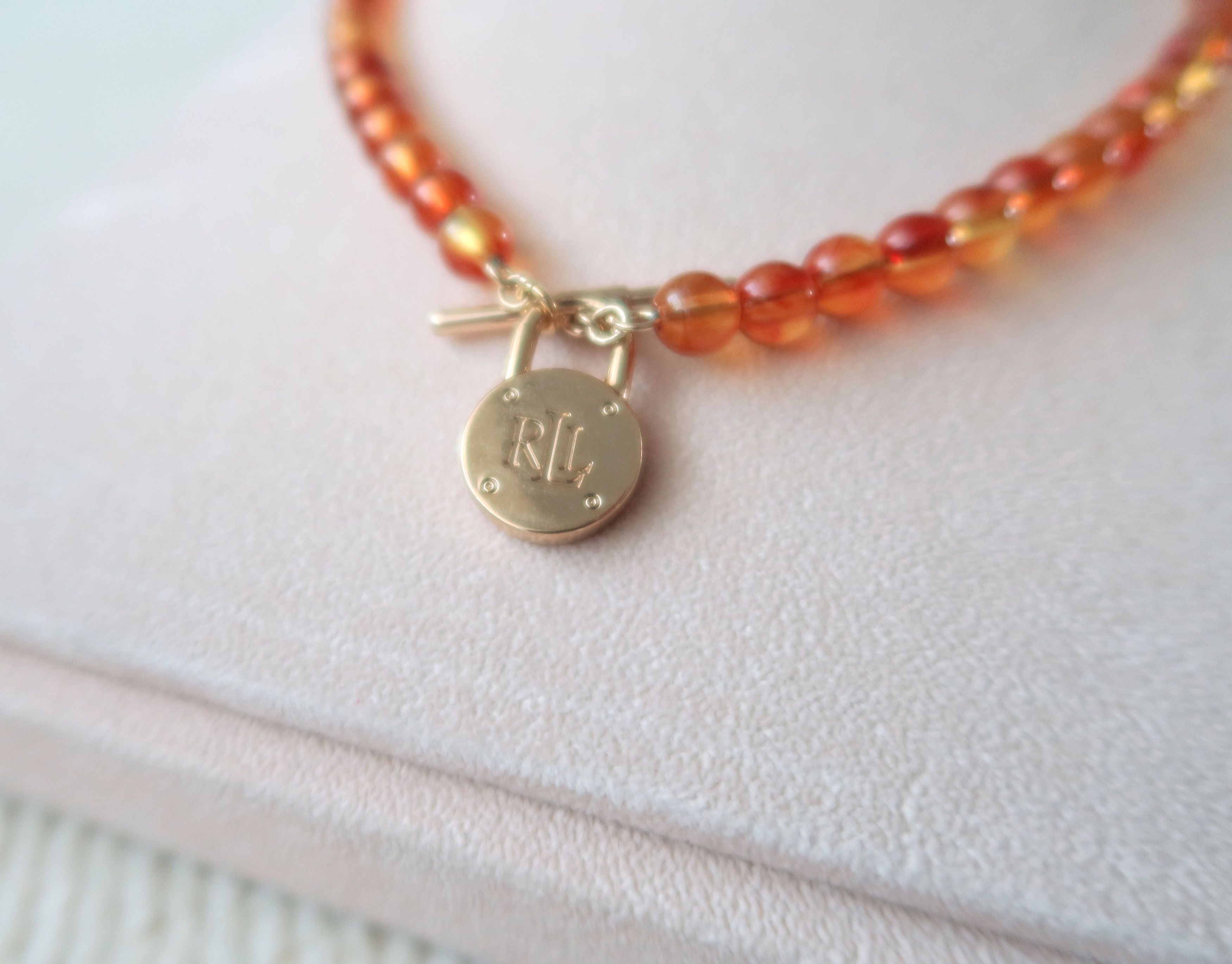 Ralph Lauren Ralph Lauren Unisex RL Polo Charm Brown Beaded Necklace Size ONE SIZE - 3 Thumbnail