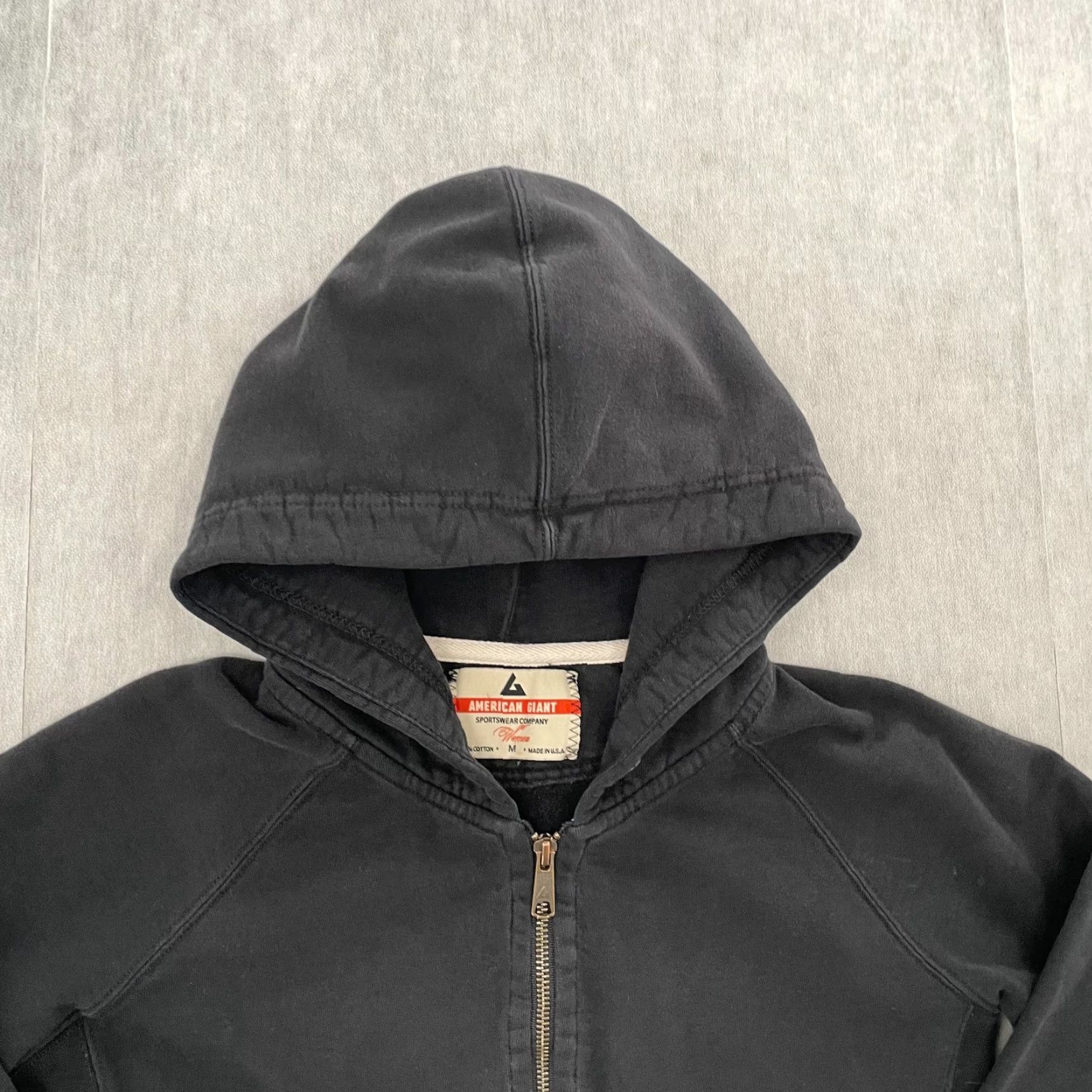 Vintage American Giant Hoodie Womens Medium Black Full Zip Heavyweight Pockets USA Made Size M / US 6-8 / IT 42-44 - 3 Thumbnail