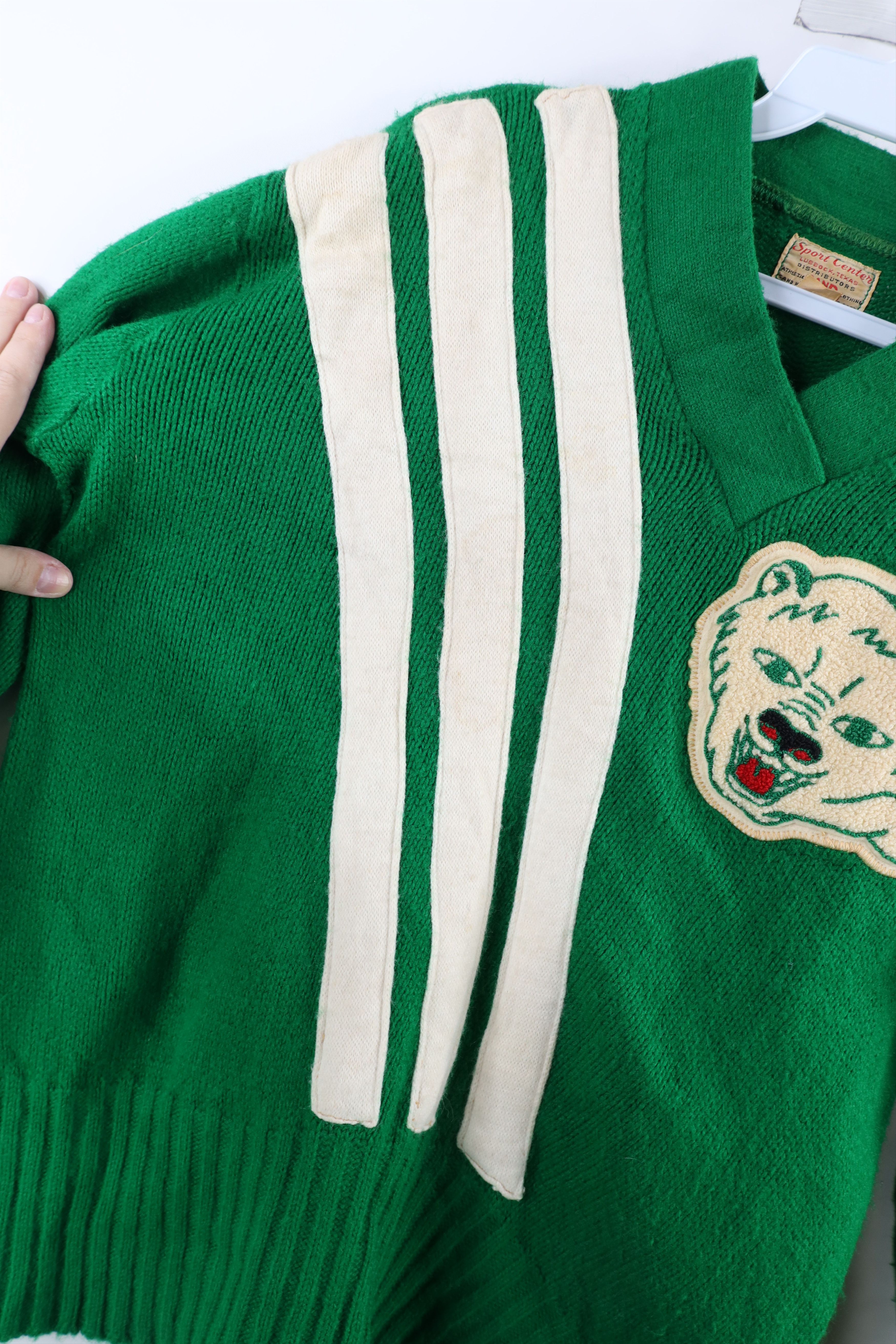 Vintage Vintage 60s Sand Knit Knit Cheerleader Varsity Sweater USA Size XS / US 0-2 / IT 36-38 - 6 Thumbnail