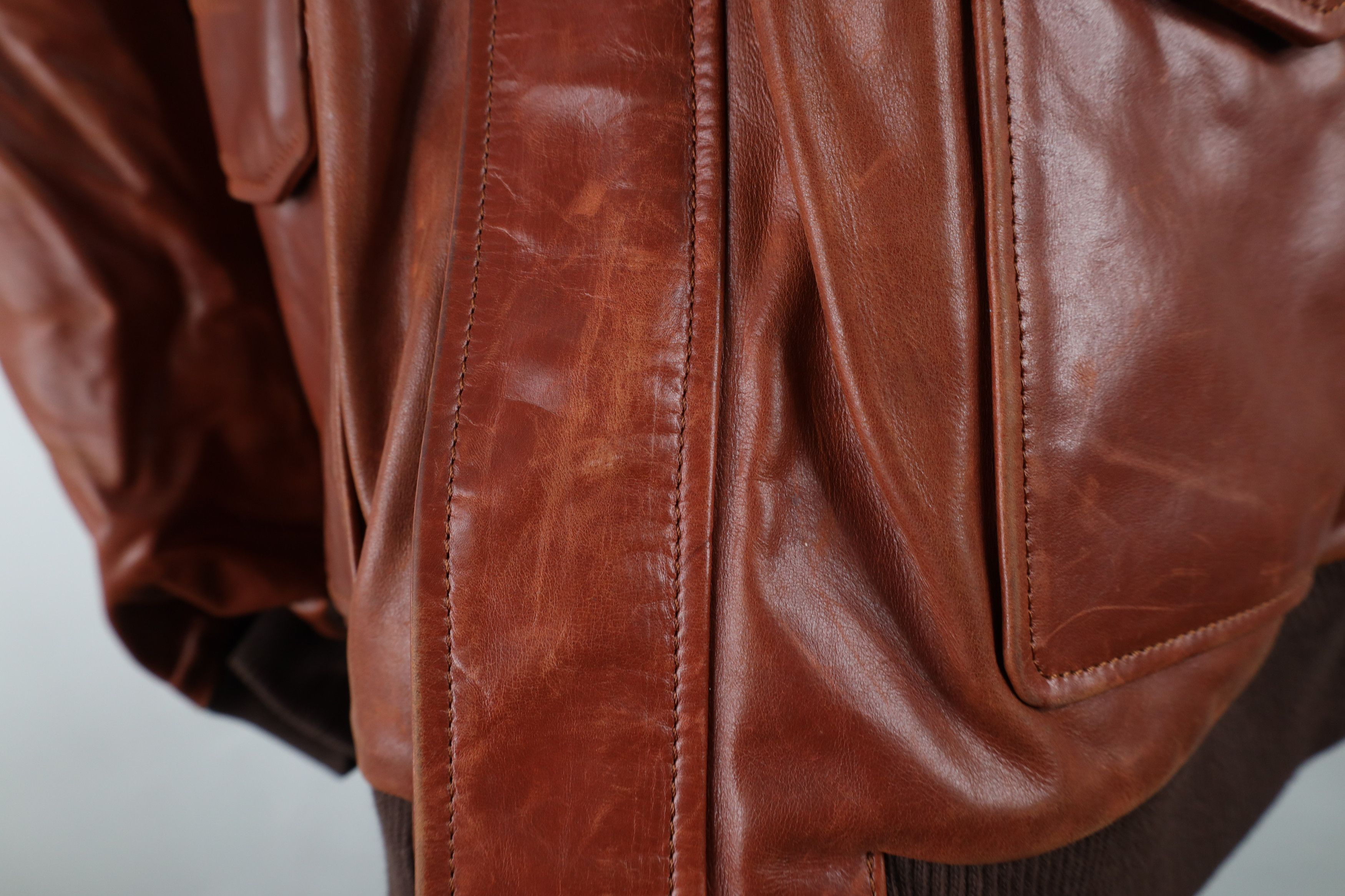 Vintage Inland Leather Streetwear Flight Bomber Jacket Brown Size US XXL / EU 58 / 5 - 4 Thumbnail