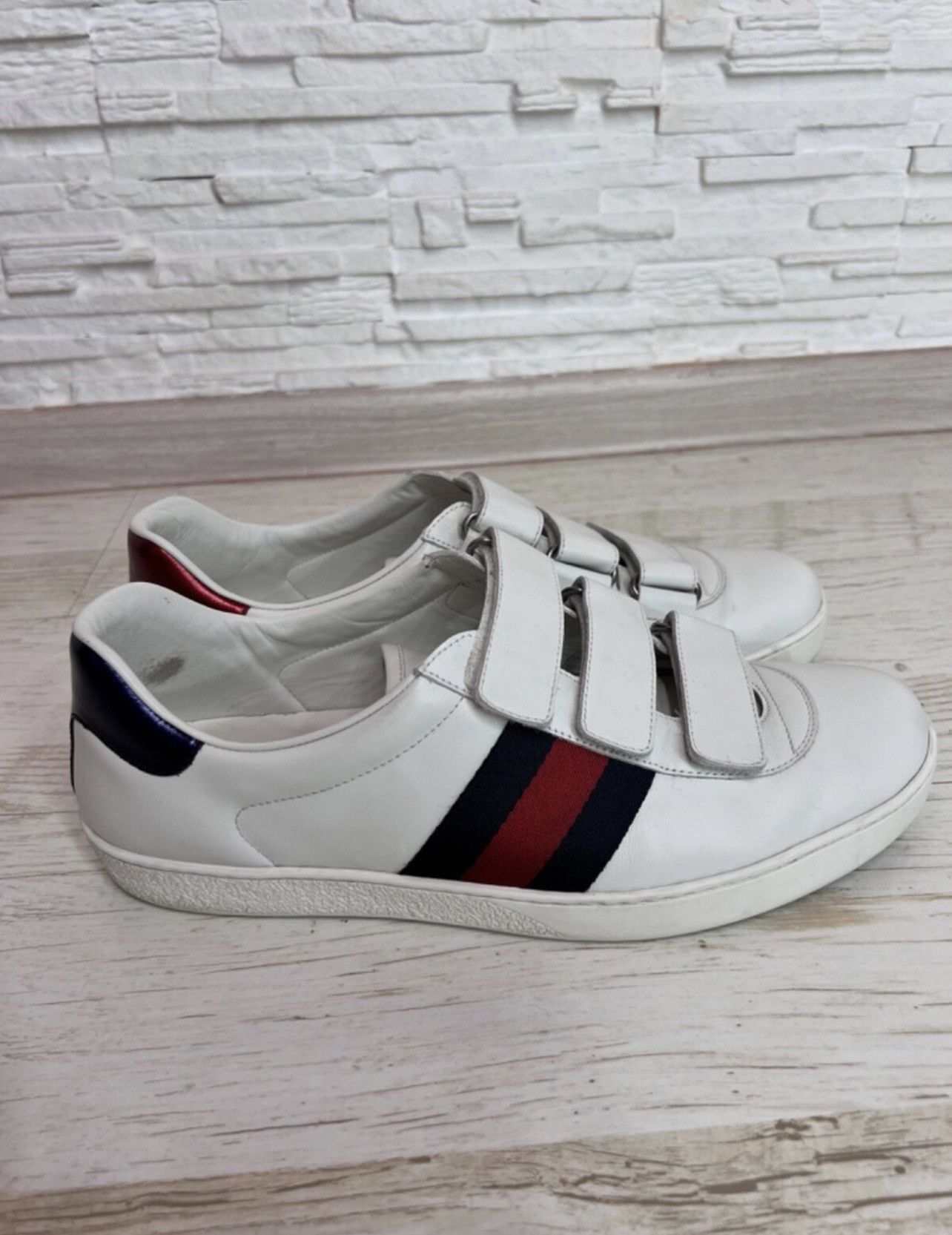 Gucci Gucci Ace Leather Velcro Sneakers Size 10 Luxury Shoes Size US 10 / EU 43 - 1 Thumbnail