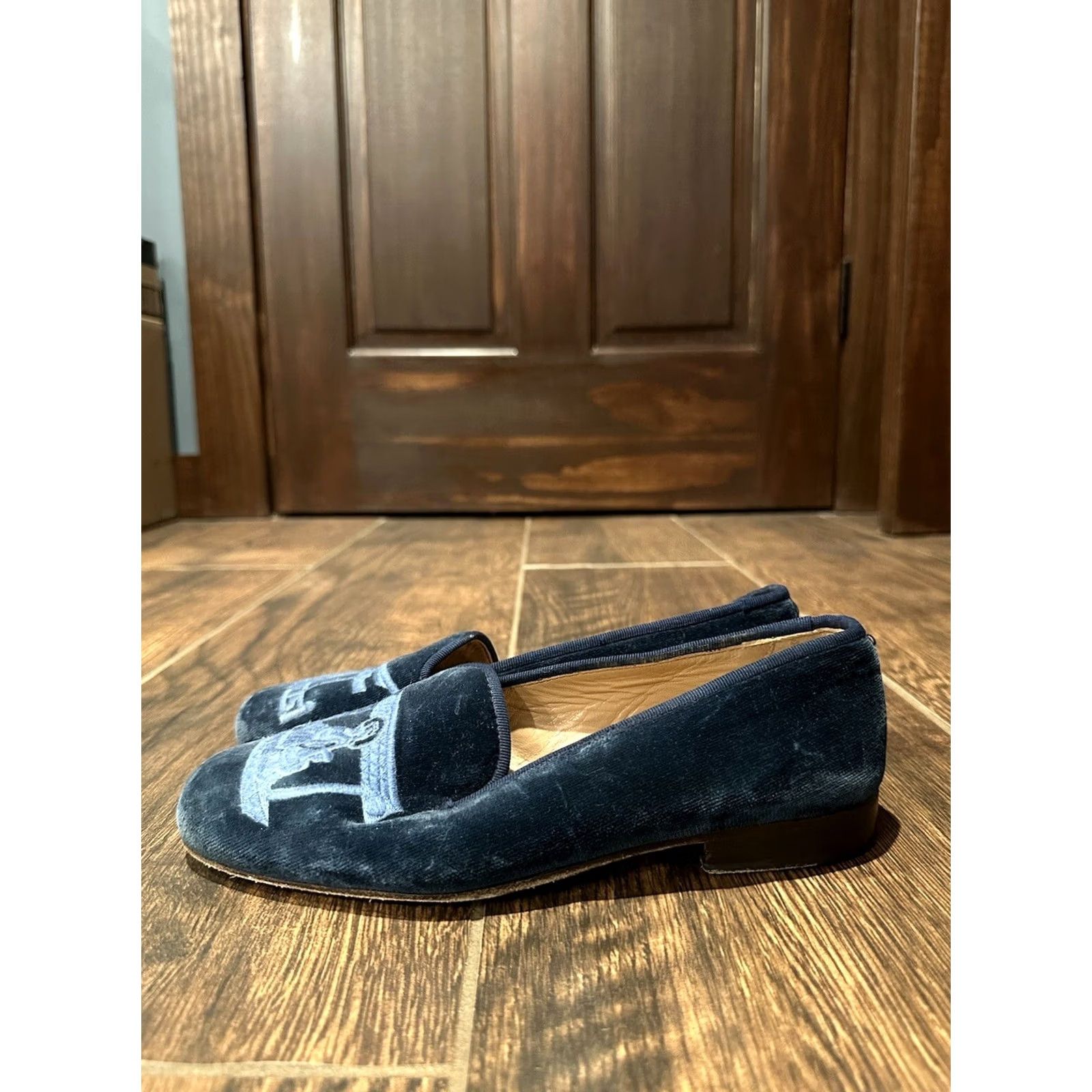 Velvet VINTAGE Stubbs Wootton Blue Velvet Loafers Flat Womens Sz 5 Size US 5 / IT 35 - 5 Thumbnail