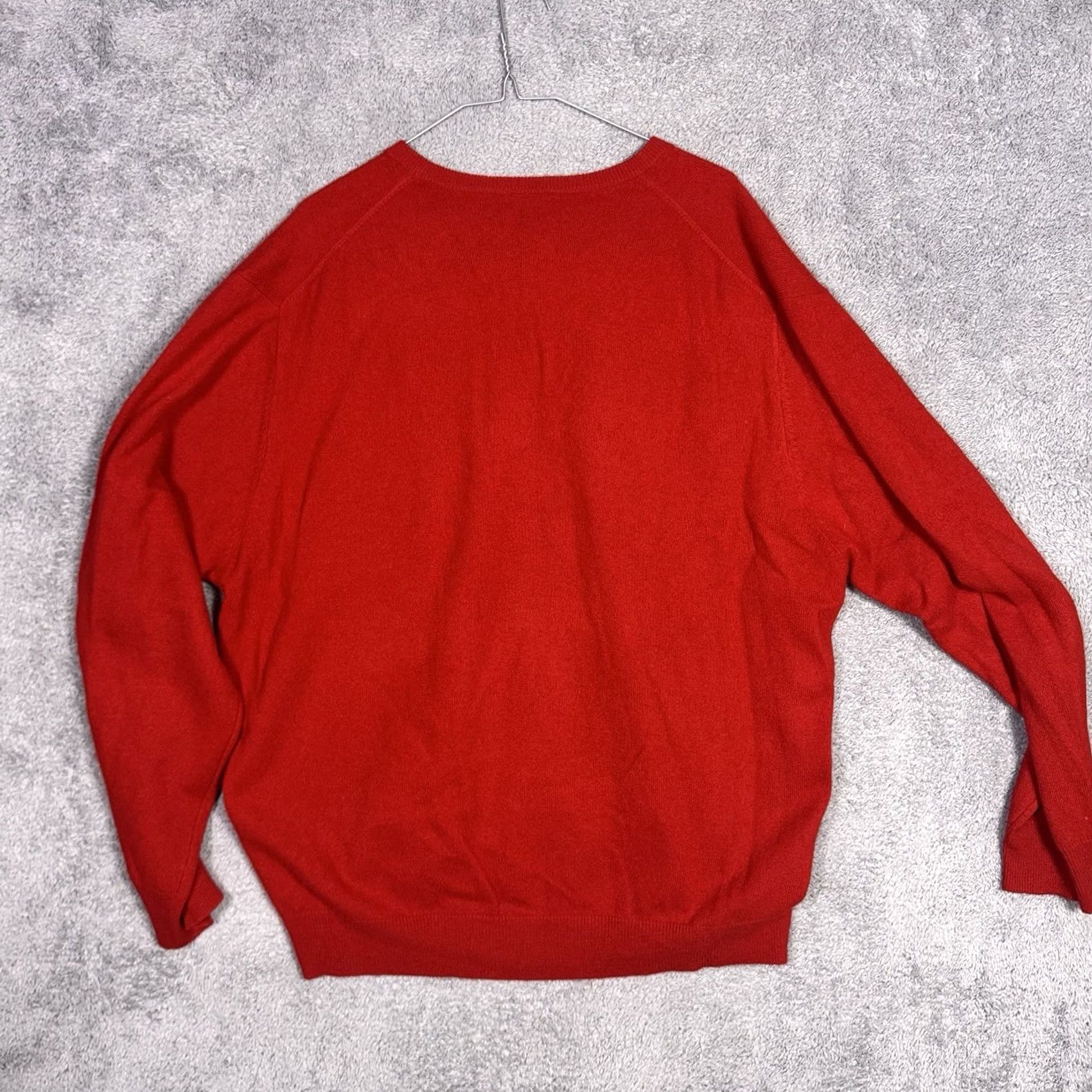 Jos. A. Bank Jos A. Bank Sweater Mens 2XL XL Mongolian Cashmere V-Neck Jumper Quiet Luxury Red Knit Pullover Holiday Winter Mens Size US XXL / EU 58 / 5 - 7 Thumbnail