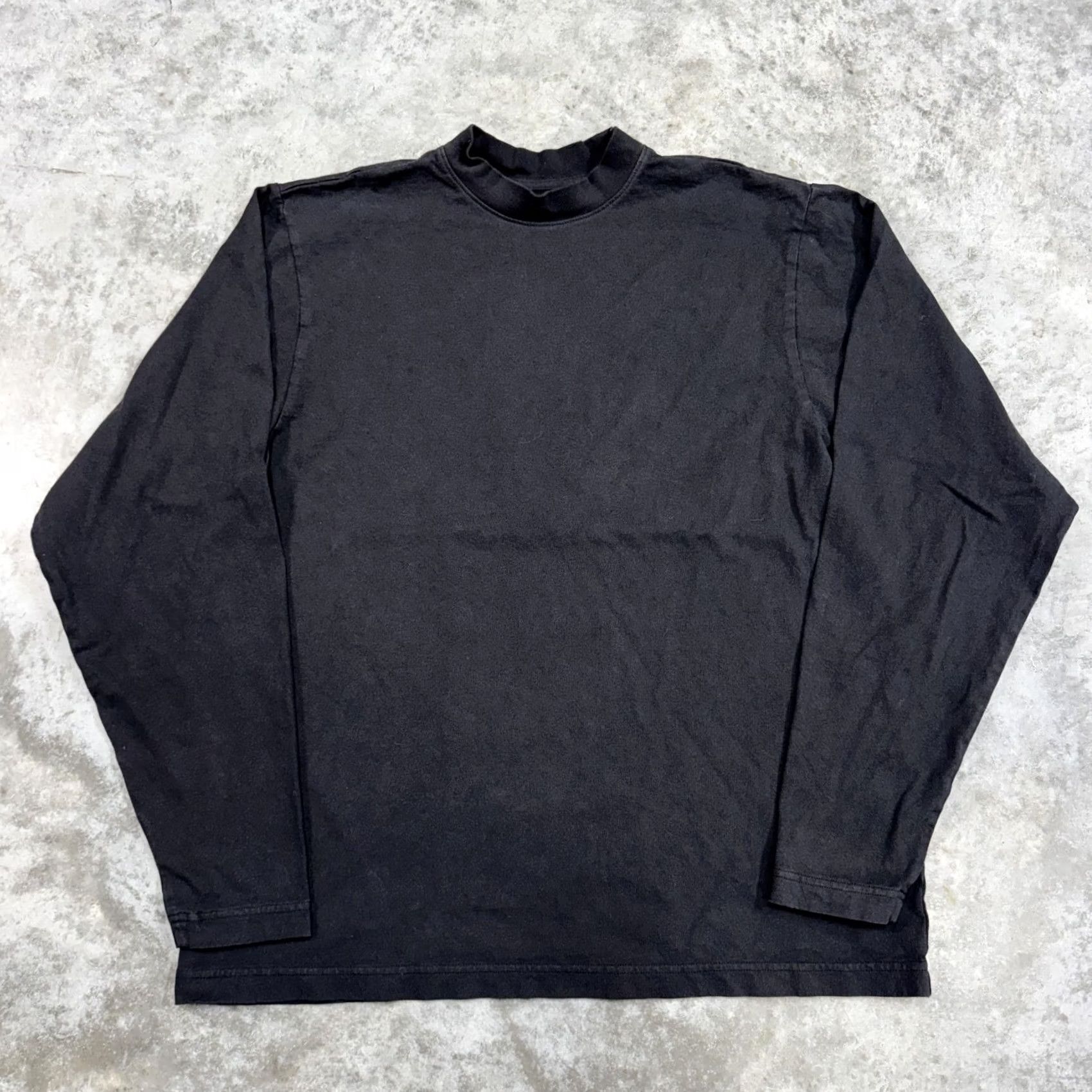 Yeezy YZY Shirt Mens Medium Black Long Sleeve Mock Neck Minimalist Basic Yeezy Top Size US M / EU 48-50 / 2 - 2 Thumbnail