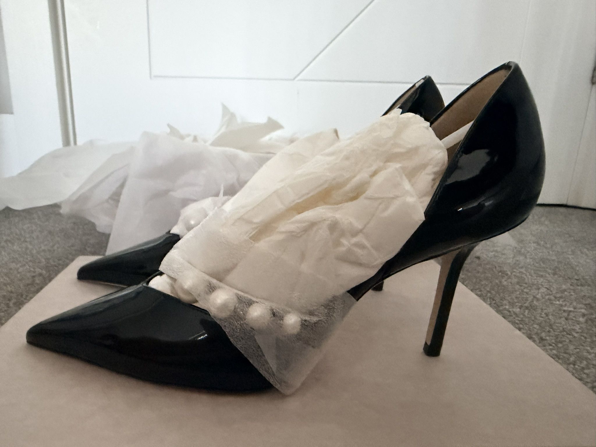 Jimmy Choo Jimmy Choo Aurelie 85 l 39 Black/ White Size US 9 / IT 39 - 5 Thumbnail