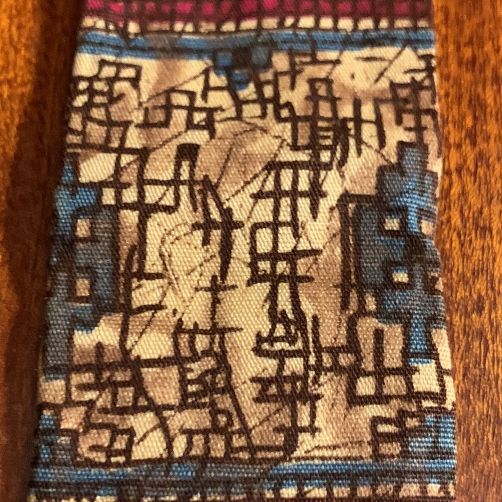 Vintage 60’s Batik wax resist tiki madmen midcentury necktie Size ONE SIZE - 2 Thumbnail
