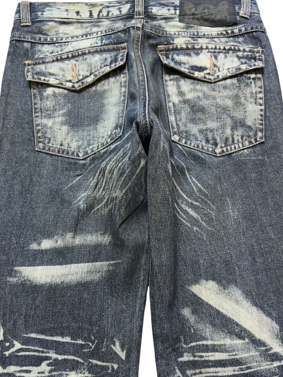 LOWBOX Vintage Lowbox Flare Art Wash Grunge Distressed Denim Size US 33 - 5 Thumbnail