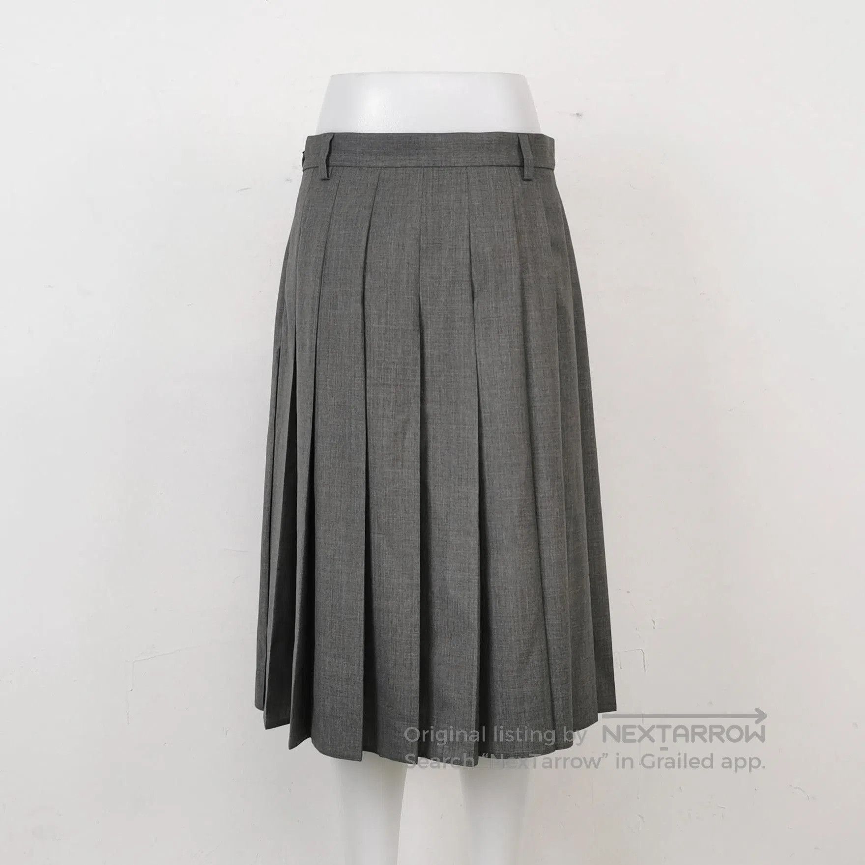 Prada Prada Grey Wool Pleated Midi Skirt . Size 39" - 2 Thumbnail