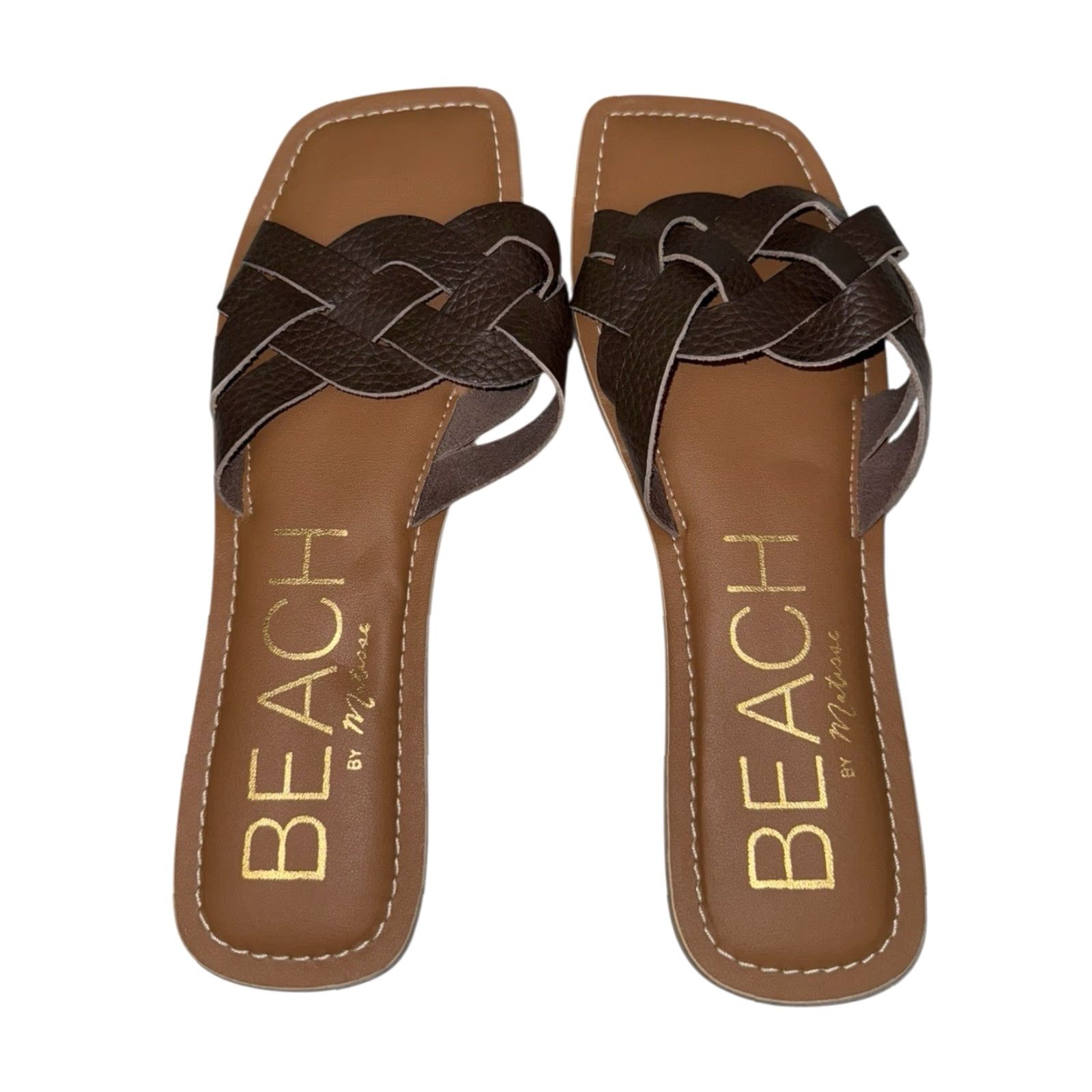 Matisse Coconuts by Matisse Beach Escape Braided Sandals Padded Leather Brown Size 9 Women Slide Sandal Matisse 9 Brown Leather Padded Sole Size US 9 / IT 39 - 5 Thumbnail