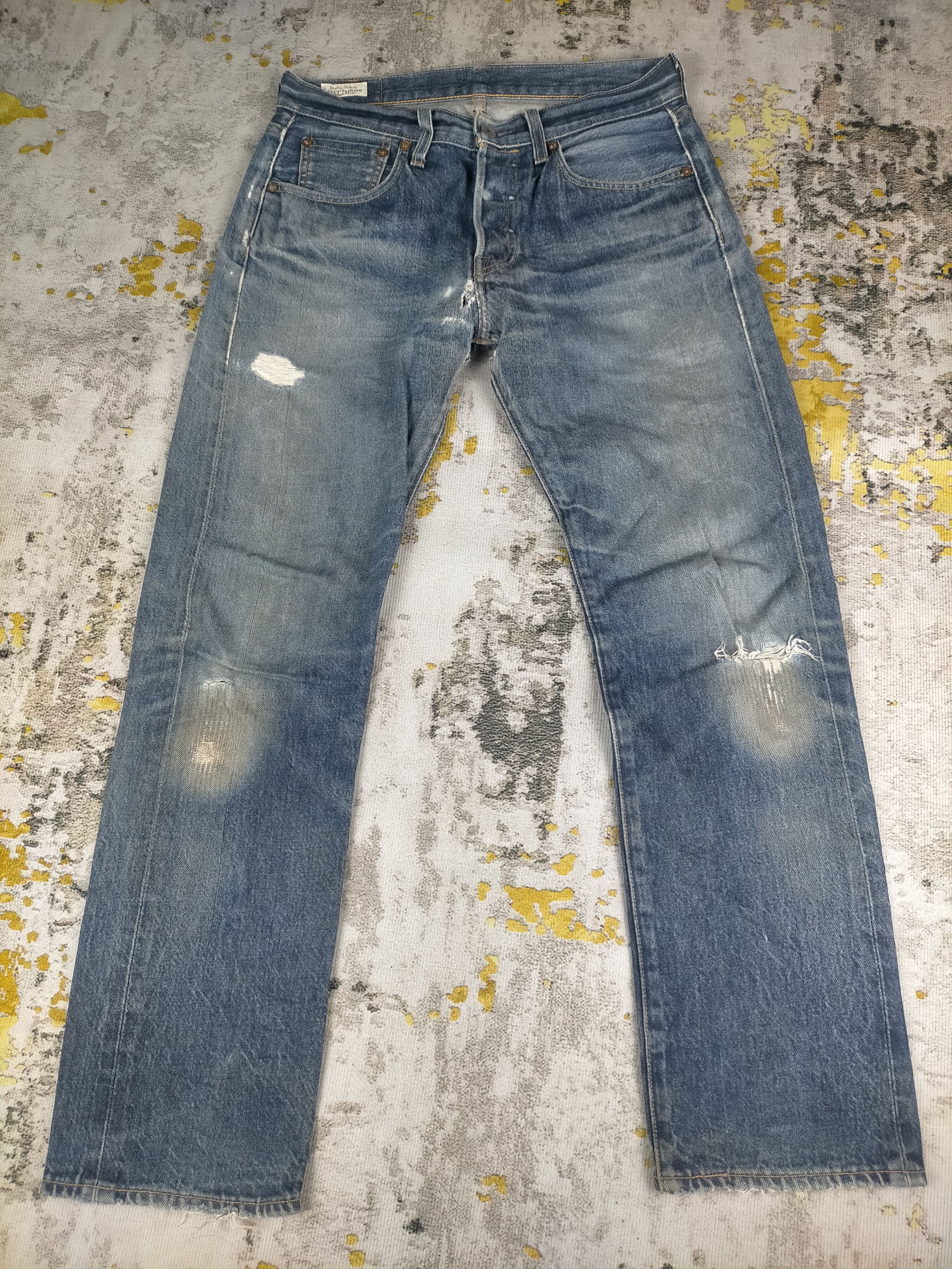 Levi's Vintage Clothing 🔥 Vintage Levis 501 Big E Selvedge Distressed Jeans Size US 30 / EU 46 - 1 Thumbnail