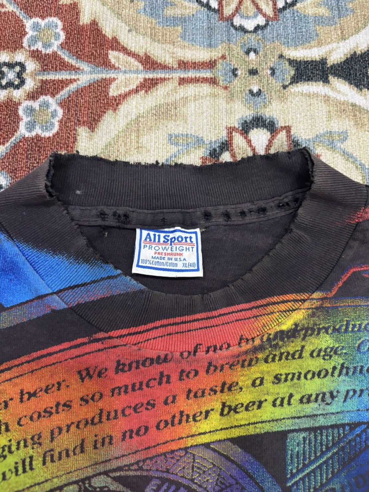 Budweiser × Vintage Vintage 90’s Budweiser AOP Tshirt Size US XL / EU 56 / 4 - 4 Thumbnail