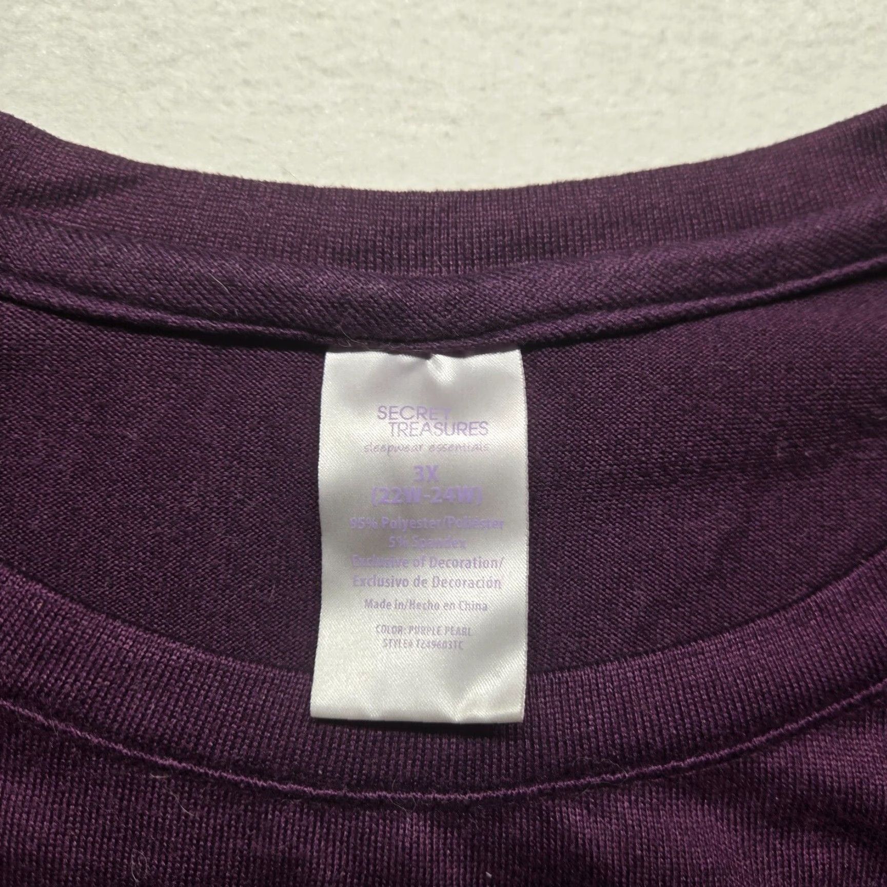 Vintage VINTAGE Secret Treasures Pajama Top Shirt Womens 3X Purple Sleepwear Plus Size 3X Women Size XXL / US 16-18 / IT 52-54 - 3 Thumbnail