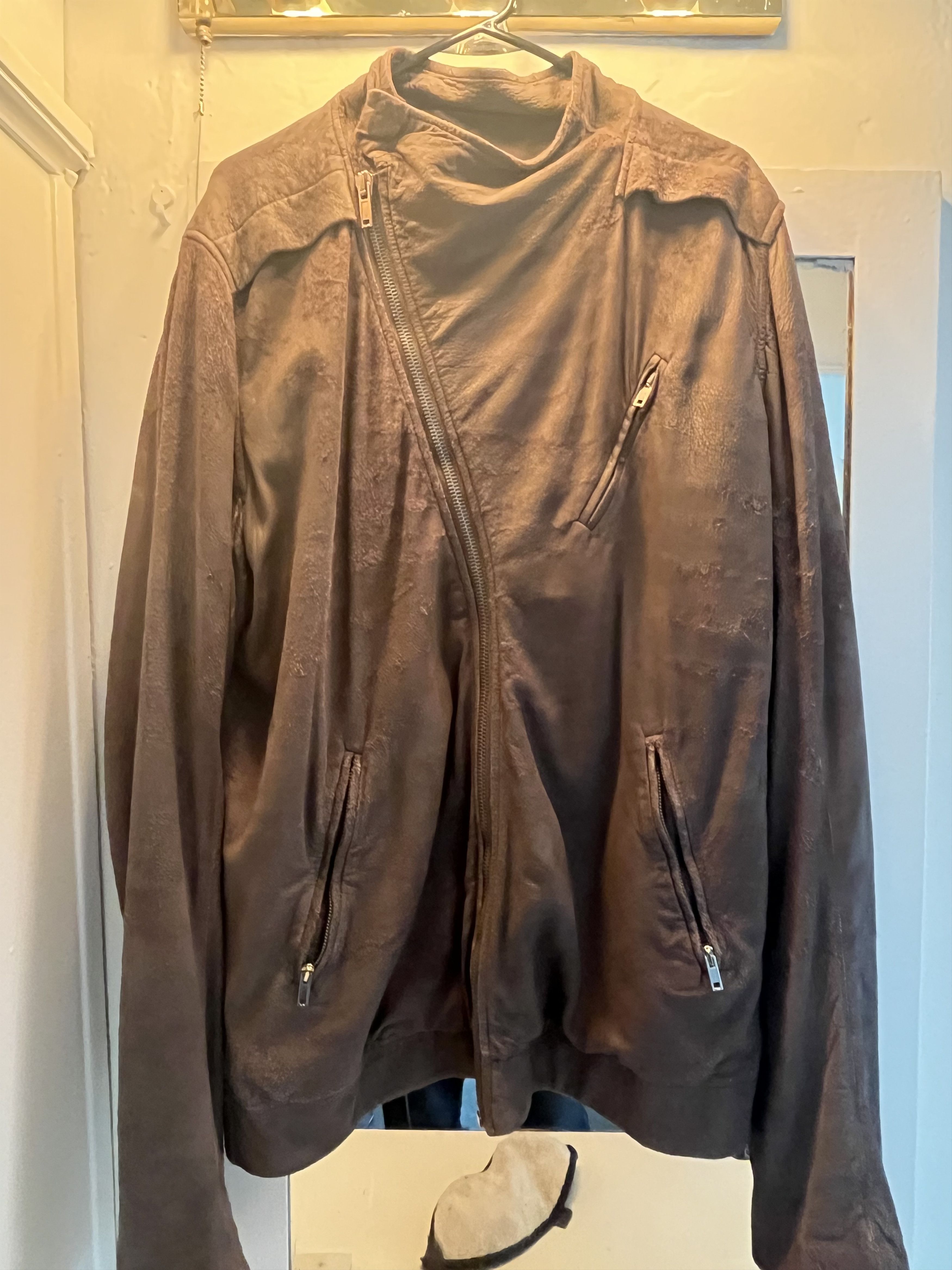 Rick Owens Rick Owens Blistered Cracked Lamb Leather Jacket Size US XXL / EU 58 / 5 - 4 Thumbnail