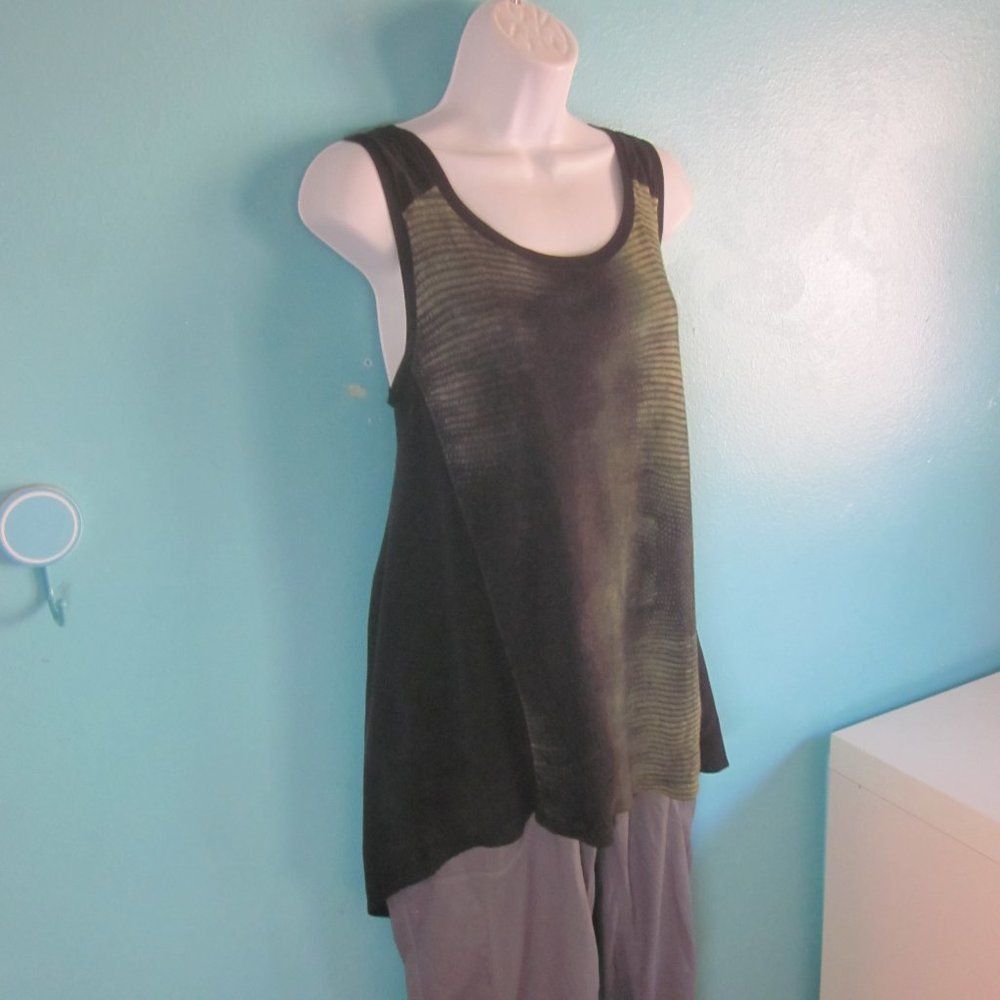Elie Tahari Elie Tahari Womens Sleeveless Black Silk Tank Green Front Si Size L / US 10 / IT 46 - 8 Thumbnail