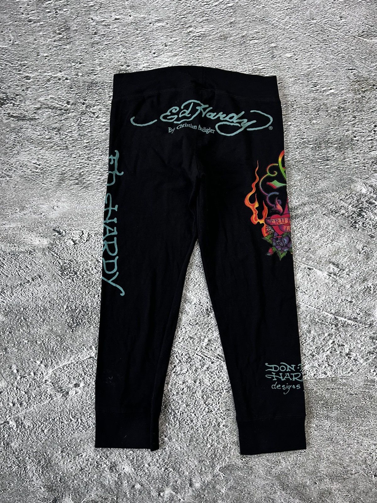 Christian Audigier × Ed Hardy × Vintage Ed Hardy Christian Audigier leggins Y2K big logo Size 28" / US 6 / IT 42 - 1 Thumbnail