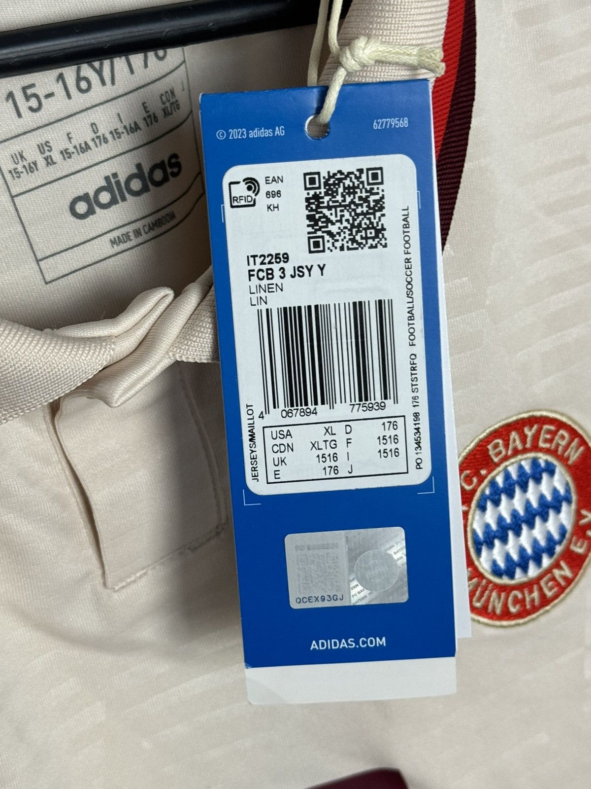 Adidas KIDS New Bayern Munchen 24/25 Third Football Jersey T-Shirt Size US XS / EU 42 / 0 - 11 Thumbnail