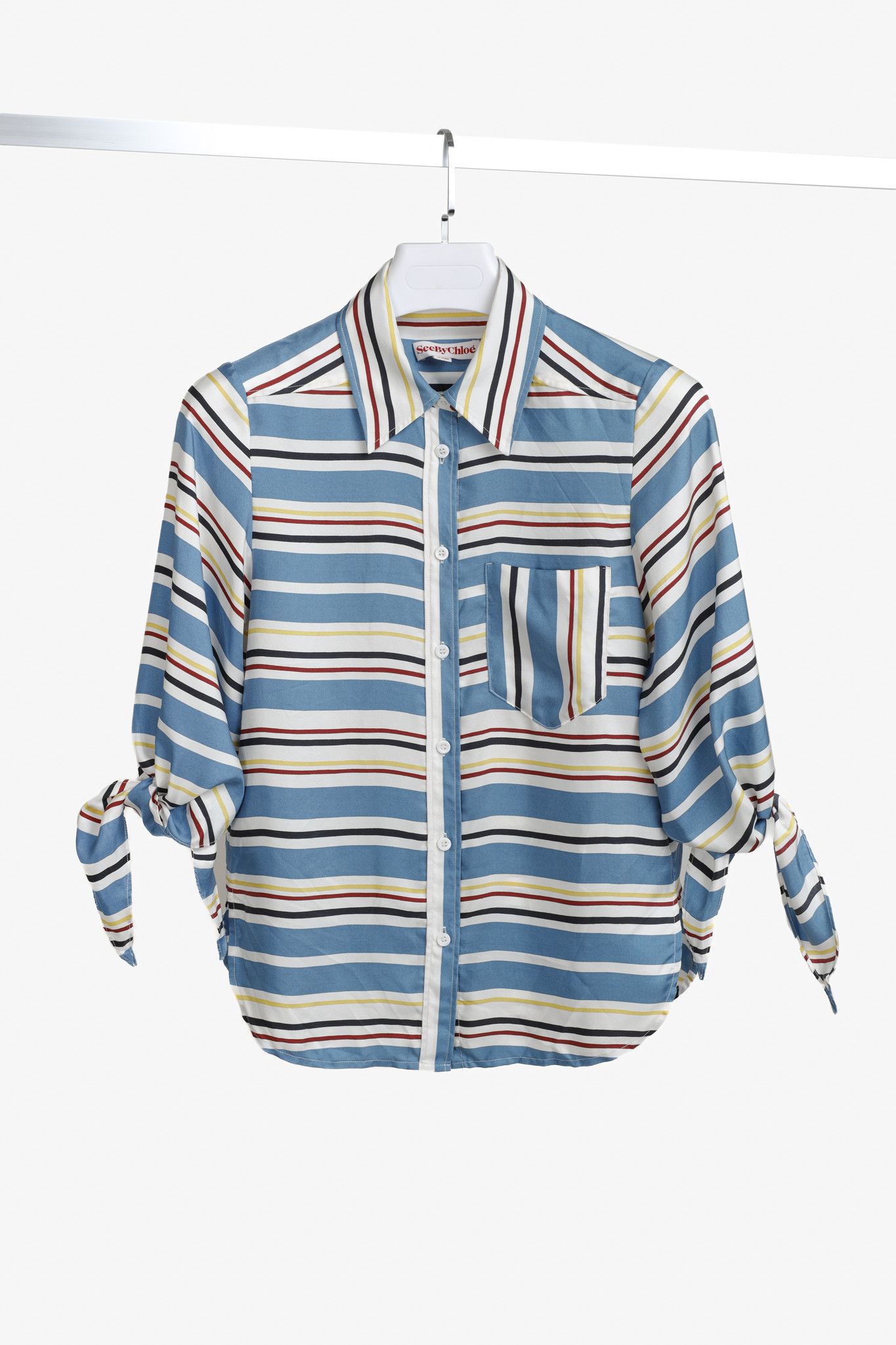 See by Chloe See by Chloe Multicolour Stripes Silk Blouse Size S / US 4 / IT 40 - 1 Thumbnail