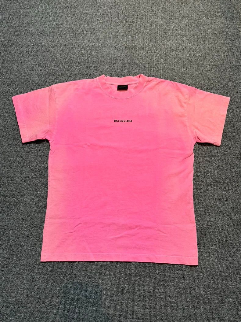 Balenciaga Balenciaga Pink logo embroidery before and after washing t Size US M / EU 48-50 / 2 - 1 Thumbnail