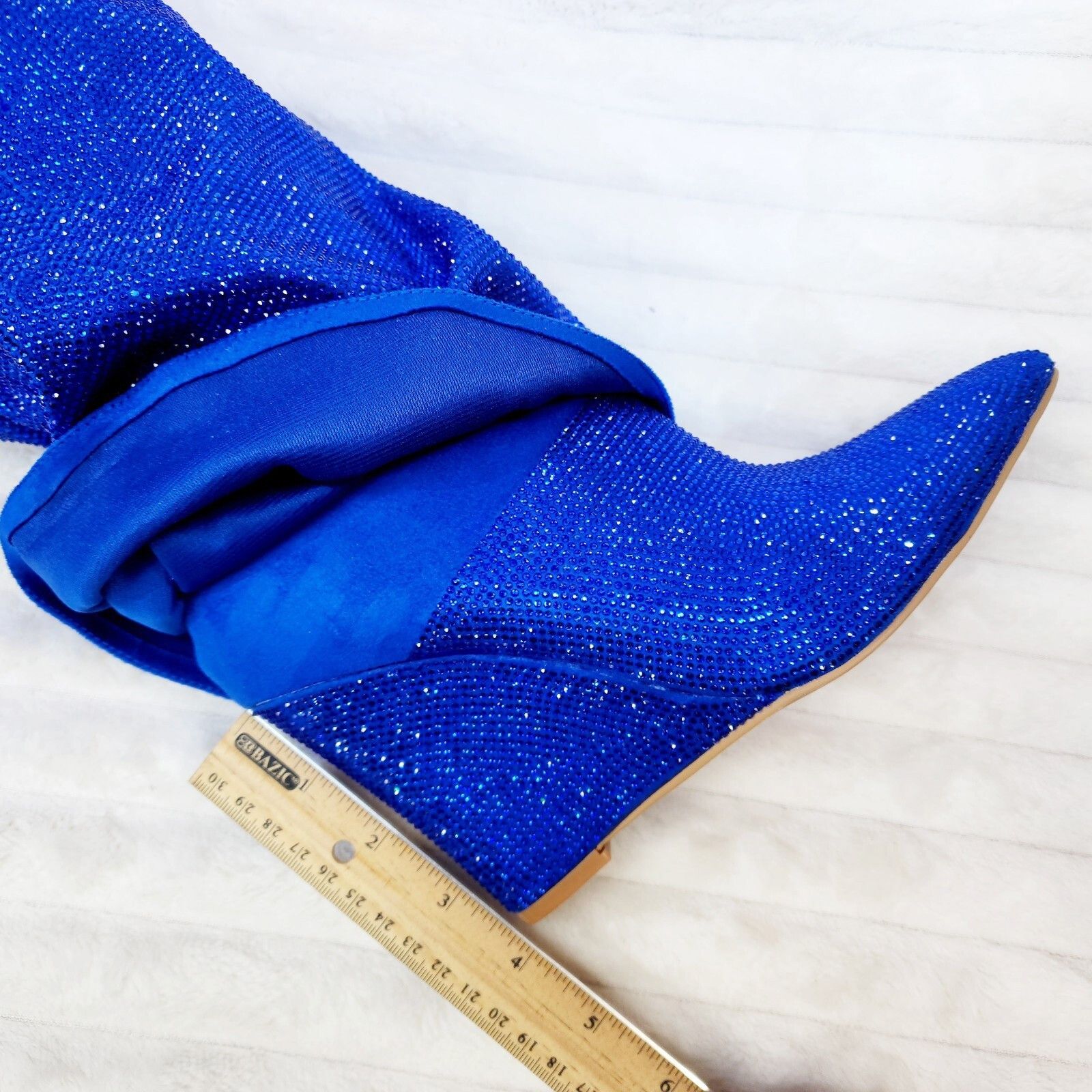 Super Sparkle Sharky Skirted Fold Over Wedge Heel Knee Boots