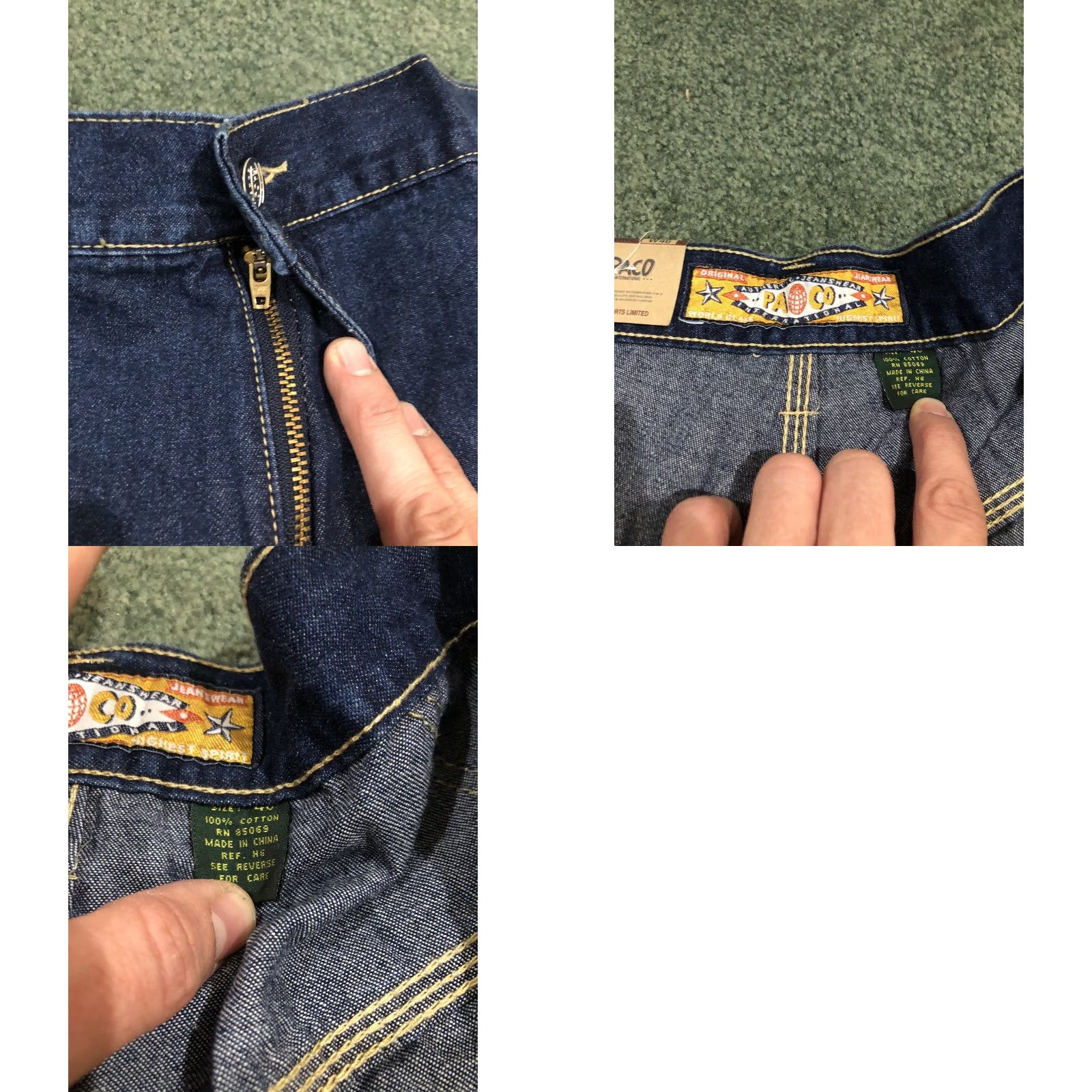 Vintage VINTAGE Paco Jeans Dark Blue Denim Baggy Jean Shorts 90s Hip Hop Street Wear Size 44 Men Size US 44 / EU 60 - 8 Thumbnail