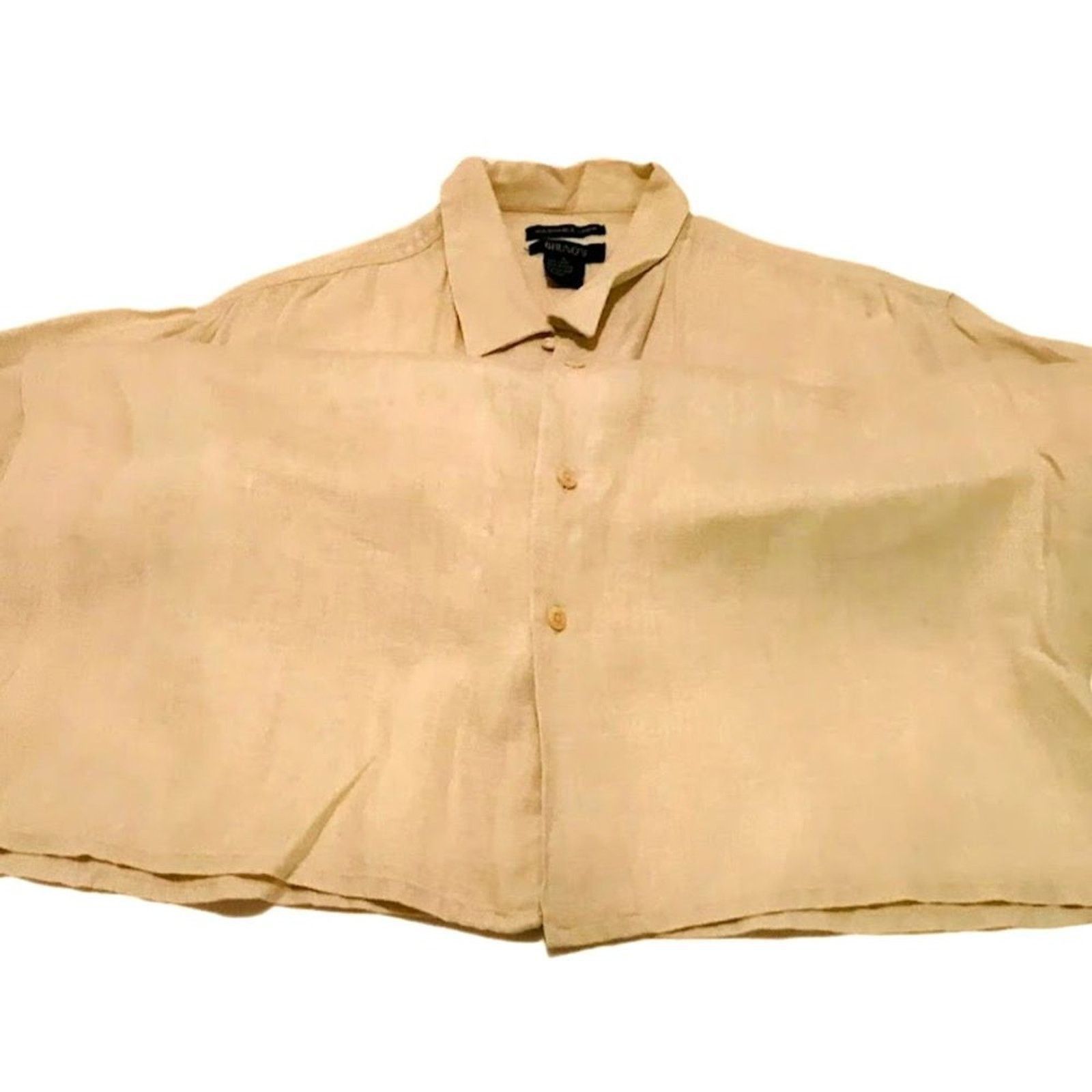 Other Vintage Bruno Italy Men`s Shirt 100% Linen Beige Size L Size US L / EU 52-54 / 3 - 1 Thumbnail