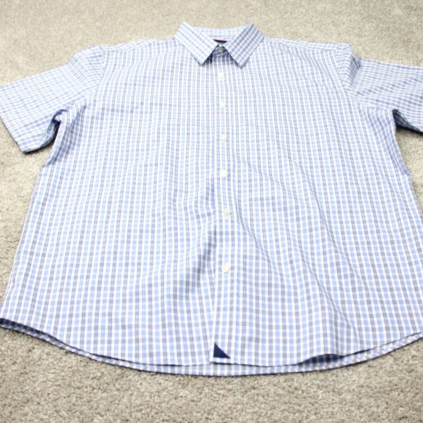 UNTUCKit UNTUCKit Shirt Mens XL Blue/Gray Check Button-Up L/S Wrinkle Free Cotton Regular Fit Clothing Un tucking Size US XL / EU 56 / 4 - 3 Thumbnail