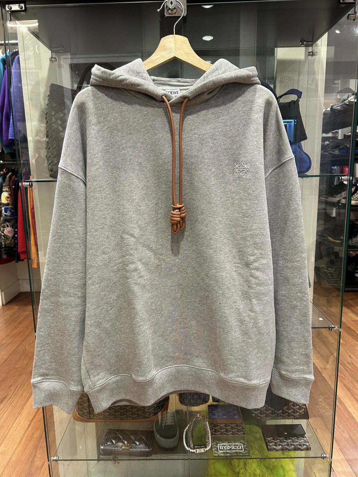 Loewe Loewe Anagram Leather Strings Hooded Sweatshirt Size US M / EU 48-50 / 2 - 1 Thumbnail