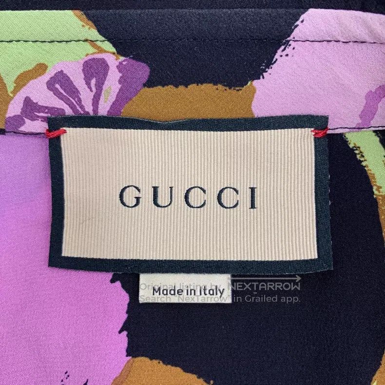Gucci Gucci Black floral printed mulberry silk lapel single-brea Size XS / US 0-2 / IT 36-38 - 5 Thumbnail