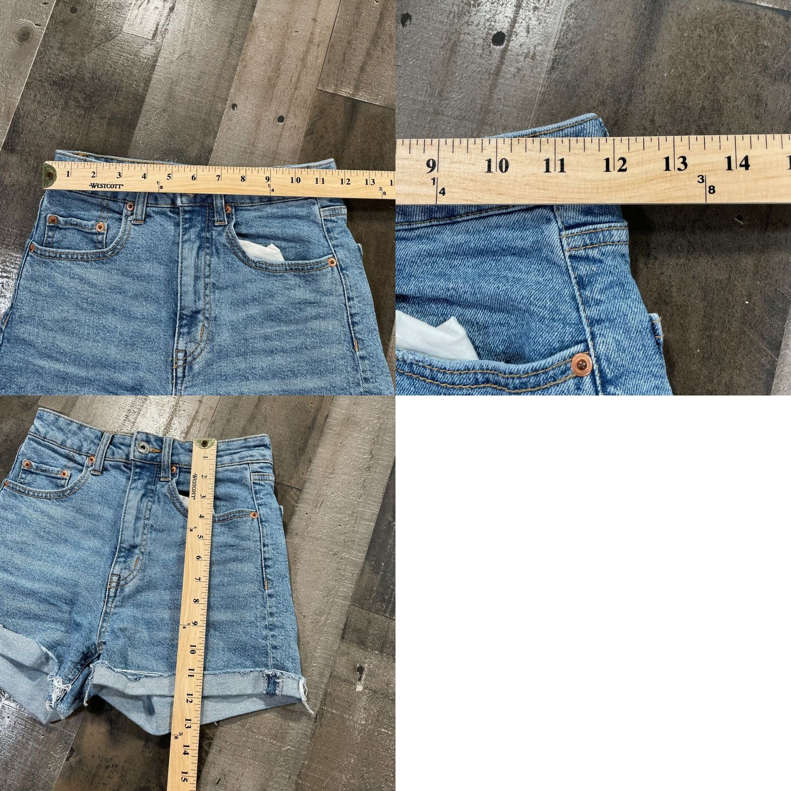 H&M H&M Denim Shorts Womens 2 Blue High Rise Cuffed Zip Closure Stone Wash 5-Pocket Spring Summer Casual Mens? Womens Size 40" / US 18 - 8 Thumbnail