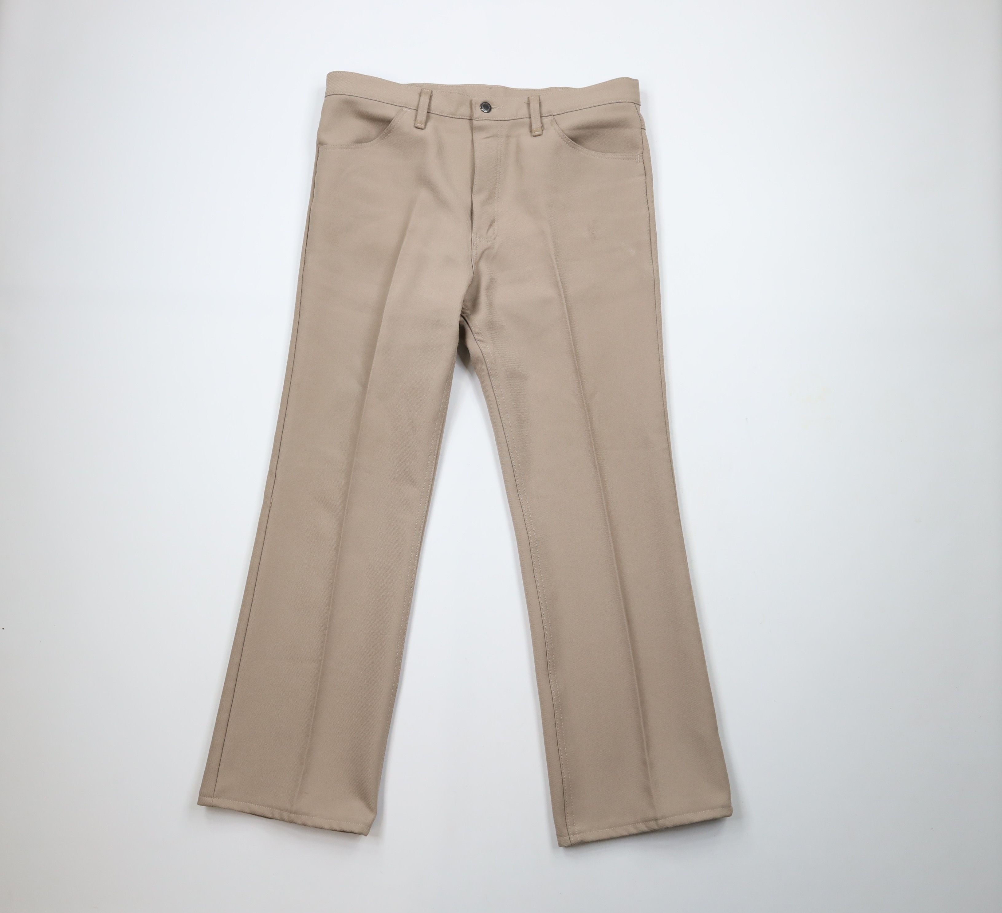Vintage × Wrangler Vintage 90s Wrangler Knit Flared Bootcut Chino Pants Beige Size US 36 / EU 52 - 1 Thumbnail