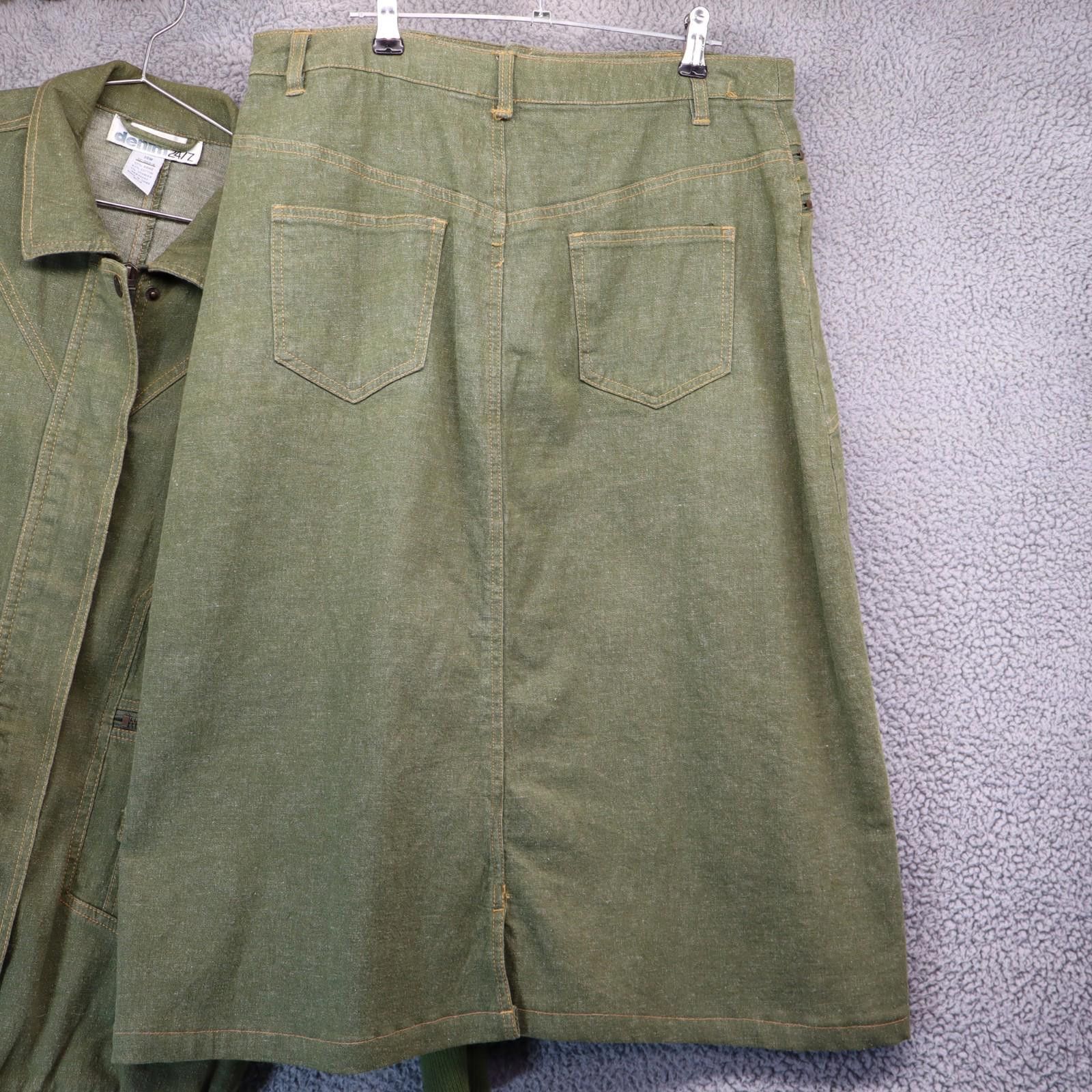 Other Women Jean Skirt 12w & Jacket 14w Biker Denim 24/7 (2 Piece) Size XL / US 12-14 / IT 48-50 - 8 Thumbnail