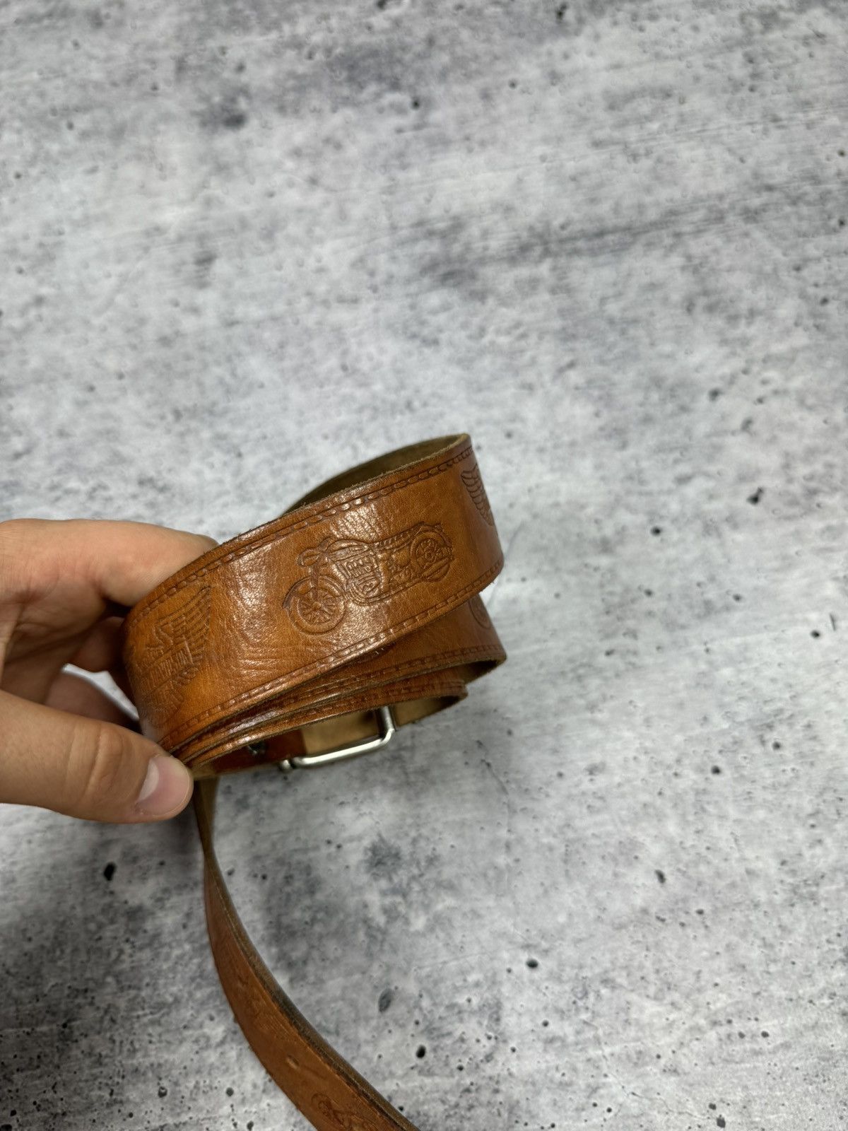 Harley Davidson Vintage Harley Davidson 90’s Y2K Monogram Logo Leather Belt Size ONE SIZE - 3 Thumbnail