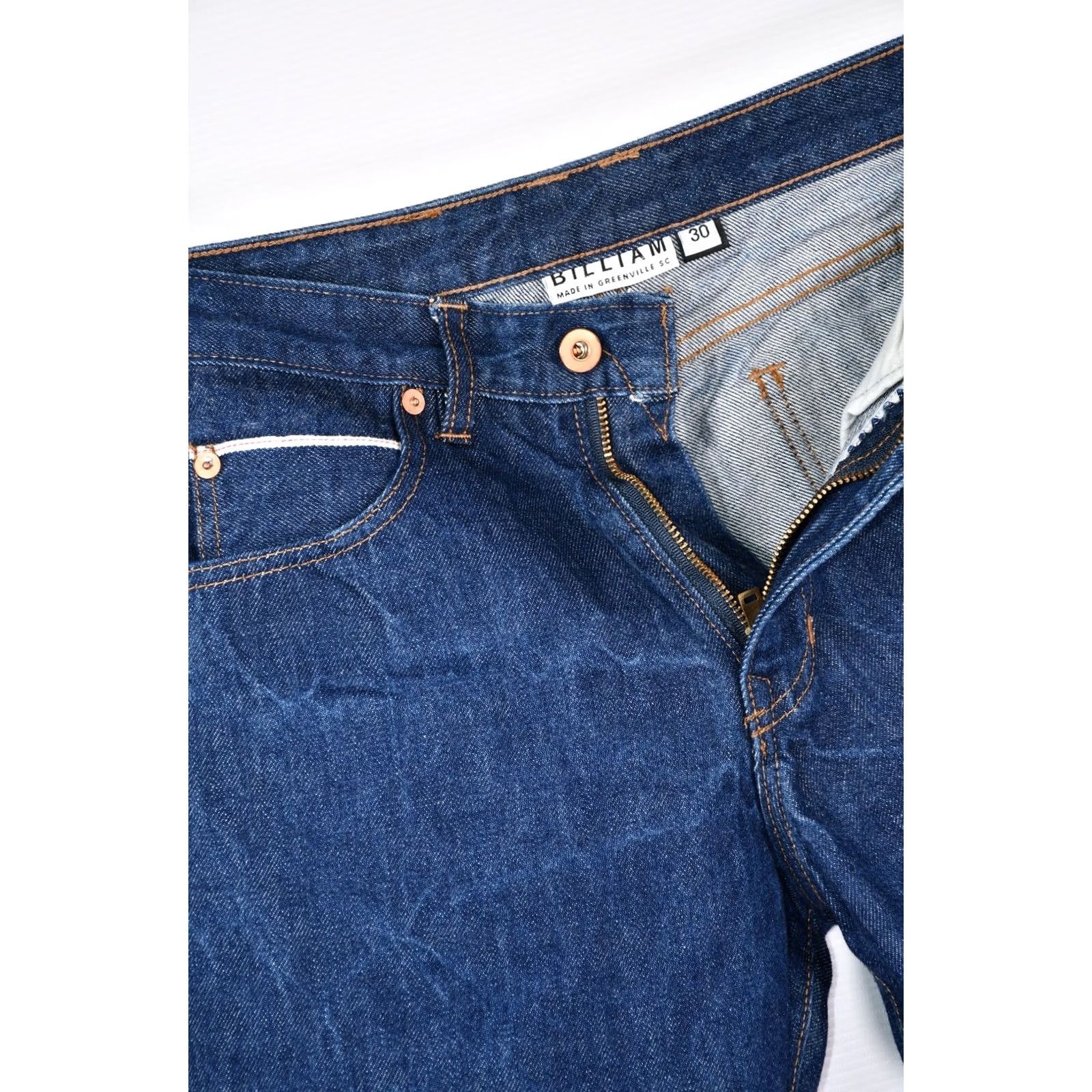 Oliver Sweeney Oliver Sweeney Os X Billiam Selvedge Jeans Made USA Greenville Men's W30 Blue Denim Cotton Classic Jeans Size US 30 / EU 46 - 5 Thumbnail