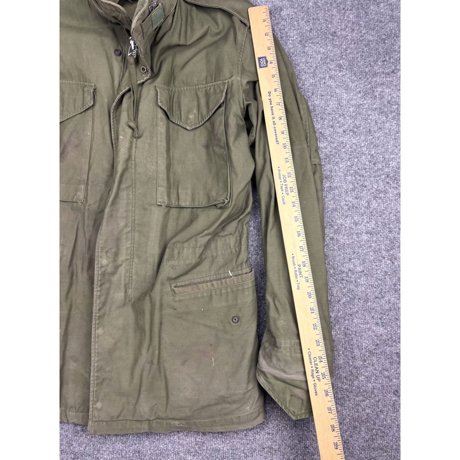 Olive VINTAGE US Army M-65 Field Jacket Mens Small Long Olive Green Military Coat 70s Size US S / EU 44-46 / 1 - 4 Thumbnail