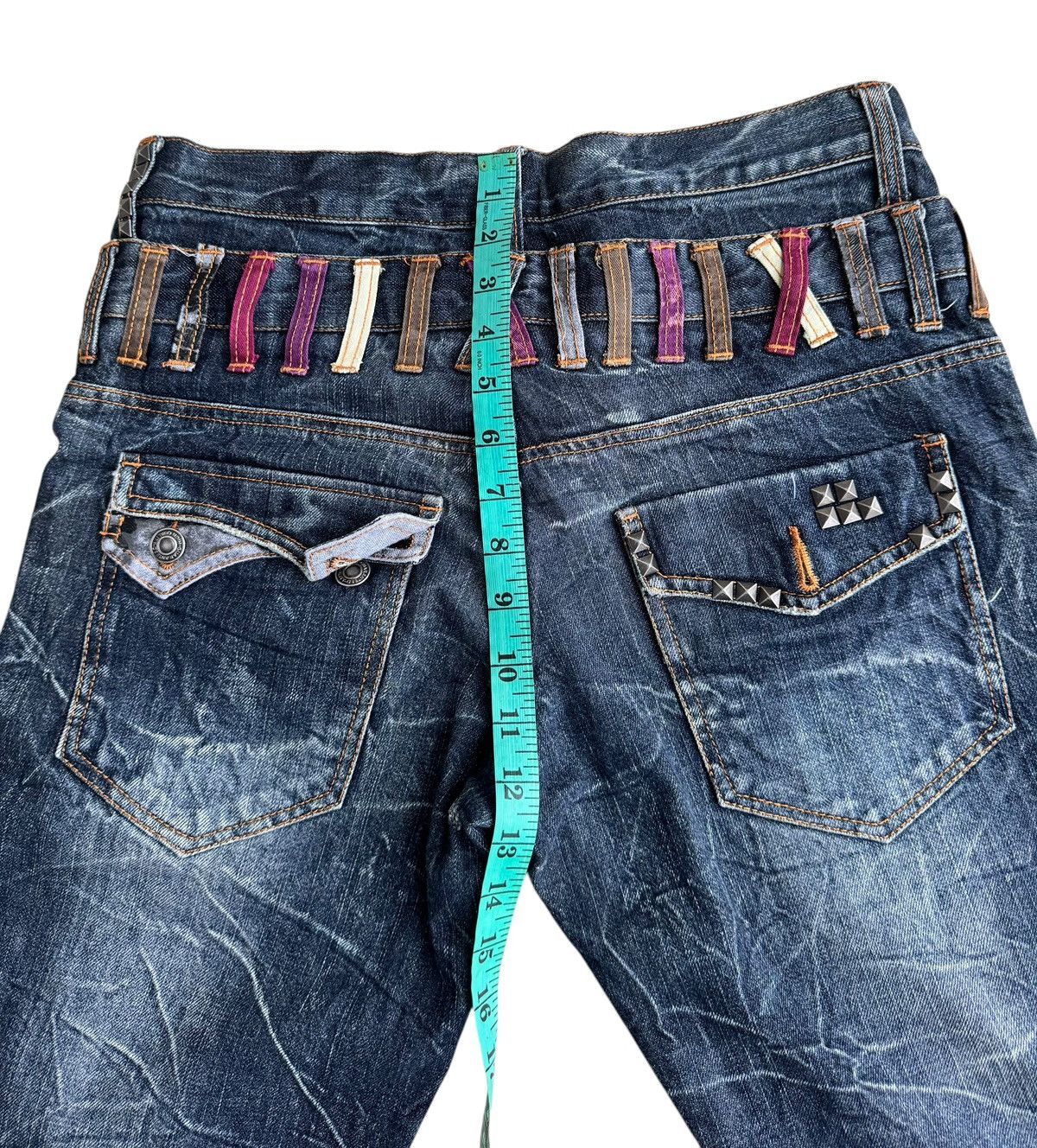 Japanese Brand 🔥Japanese Brand Nylaus Double Waist Distressed Denim Jeans Size US 32 / EU 48 - 14 Thumbnail