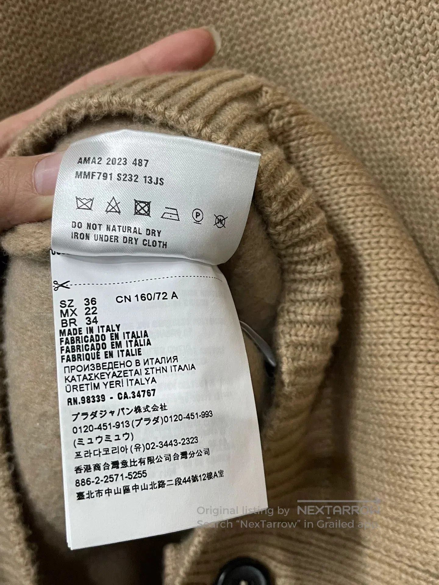 Miu Miu Miumiu Beige Wool Cardigan. Size S / US 4 / IT 40 - 7 Thumbnail