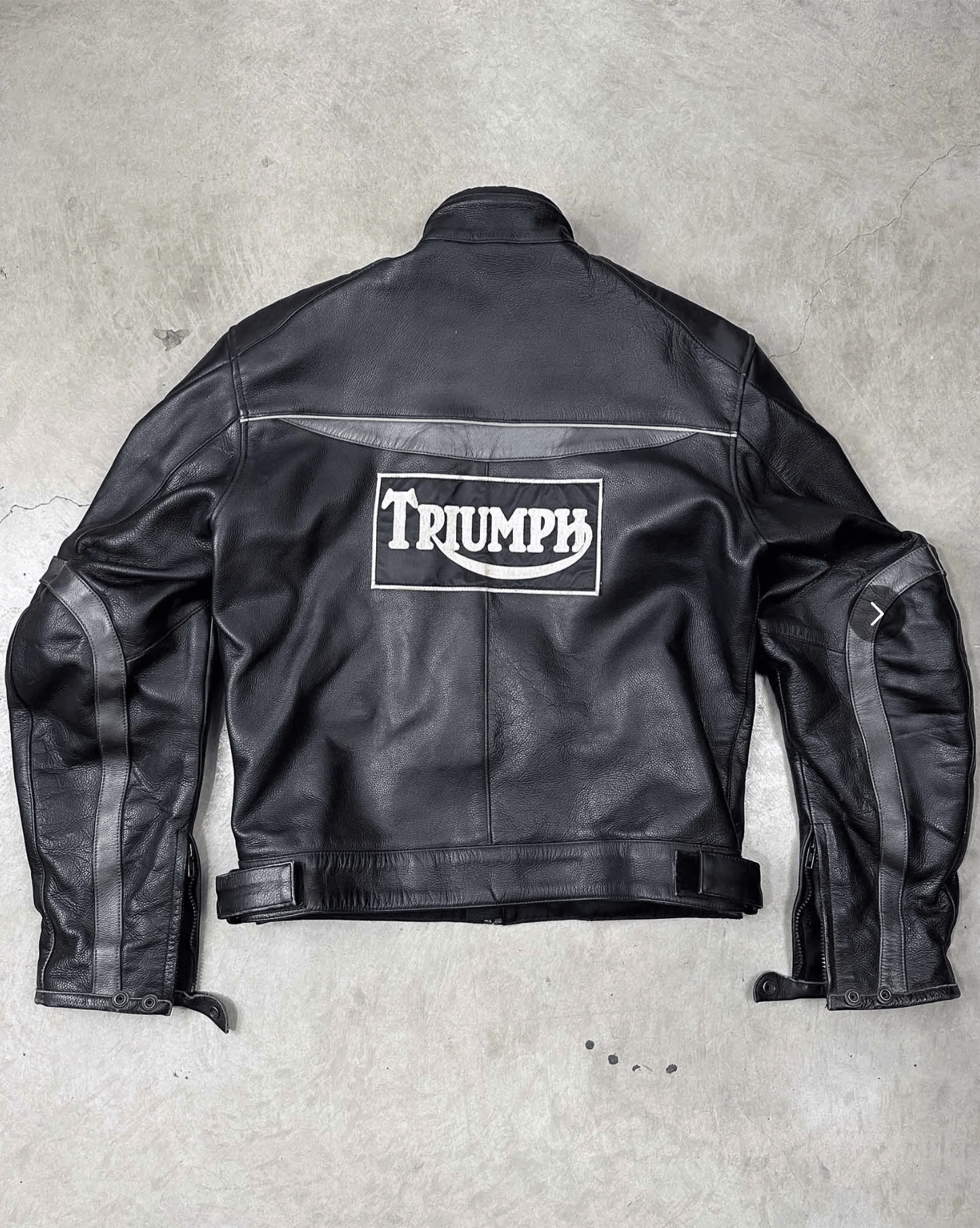 Vintage 90s Triumph Heavy Black Leather Jacket Size US L / EU 52-54 / 3 - 2 Thumbnail