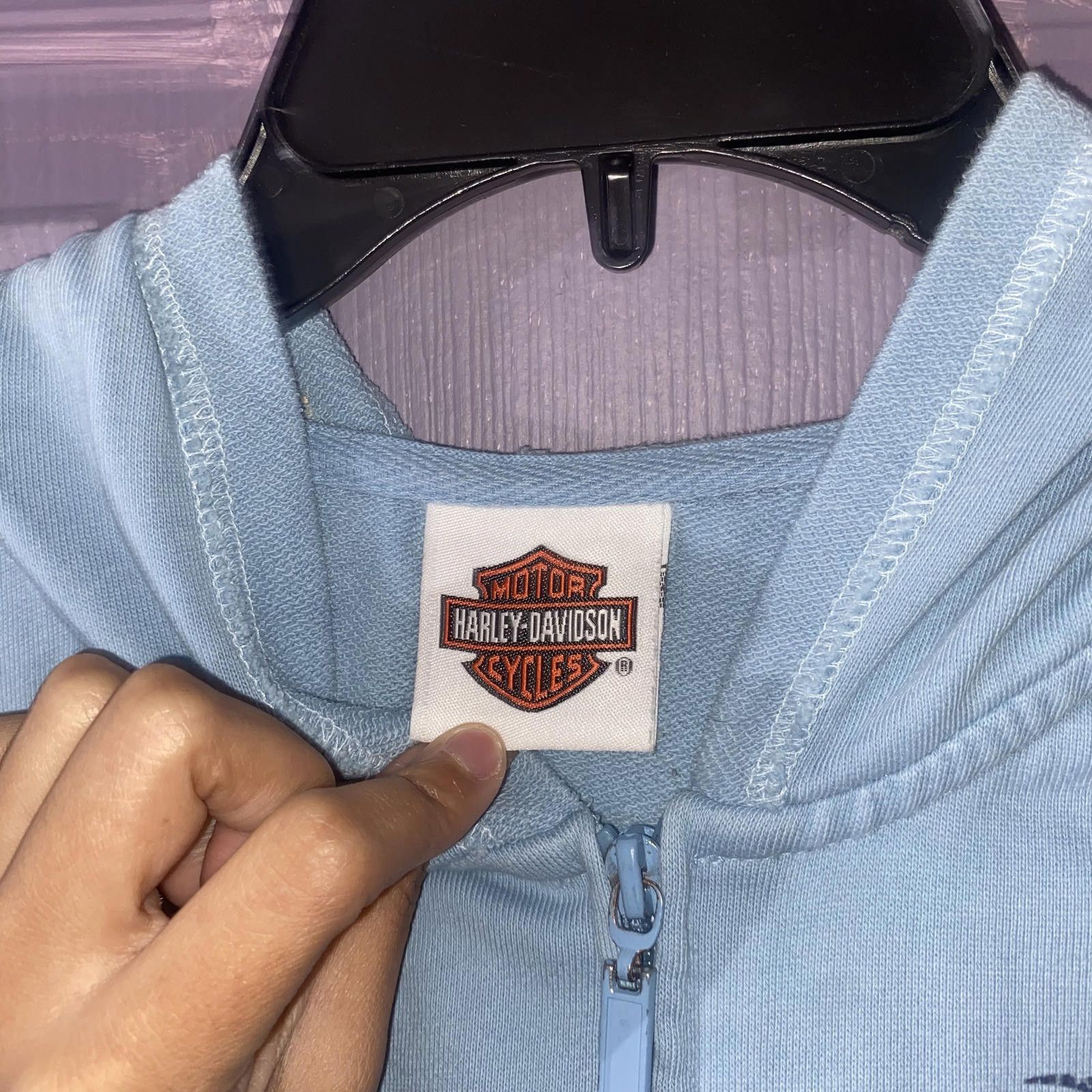 Harley Davidson Y2K Harley-Davidson Light Blue Zip Hoodie Size L Graphic Size L / US 10 / IT 46 - 3 Thumbnail