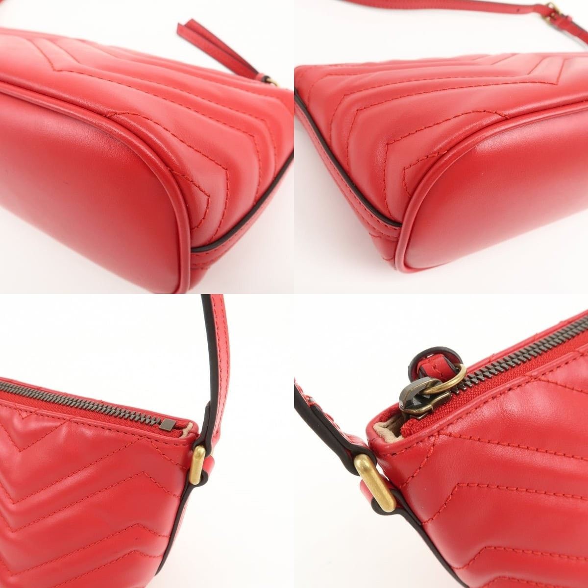 Gucci Gucci GG Marmont Matelasse Leather Shoulder Bag Red Size ONE SIZE - 5 Thumbnail