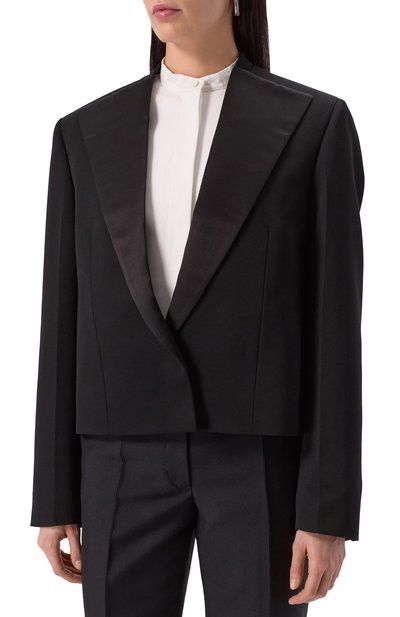 Jil Sander o1loc1c0426 Wool Jacket in Black Size XL / US 12-14 / IT 48-50 - 3 Thumbnail