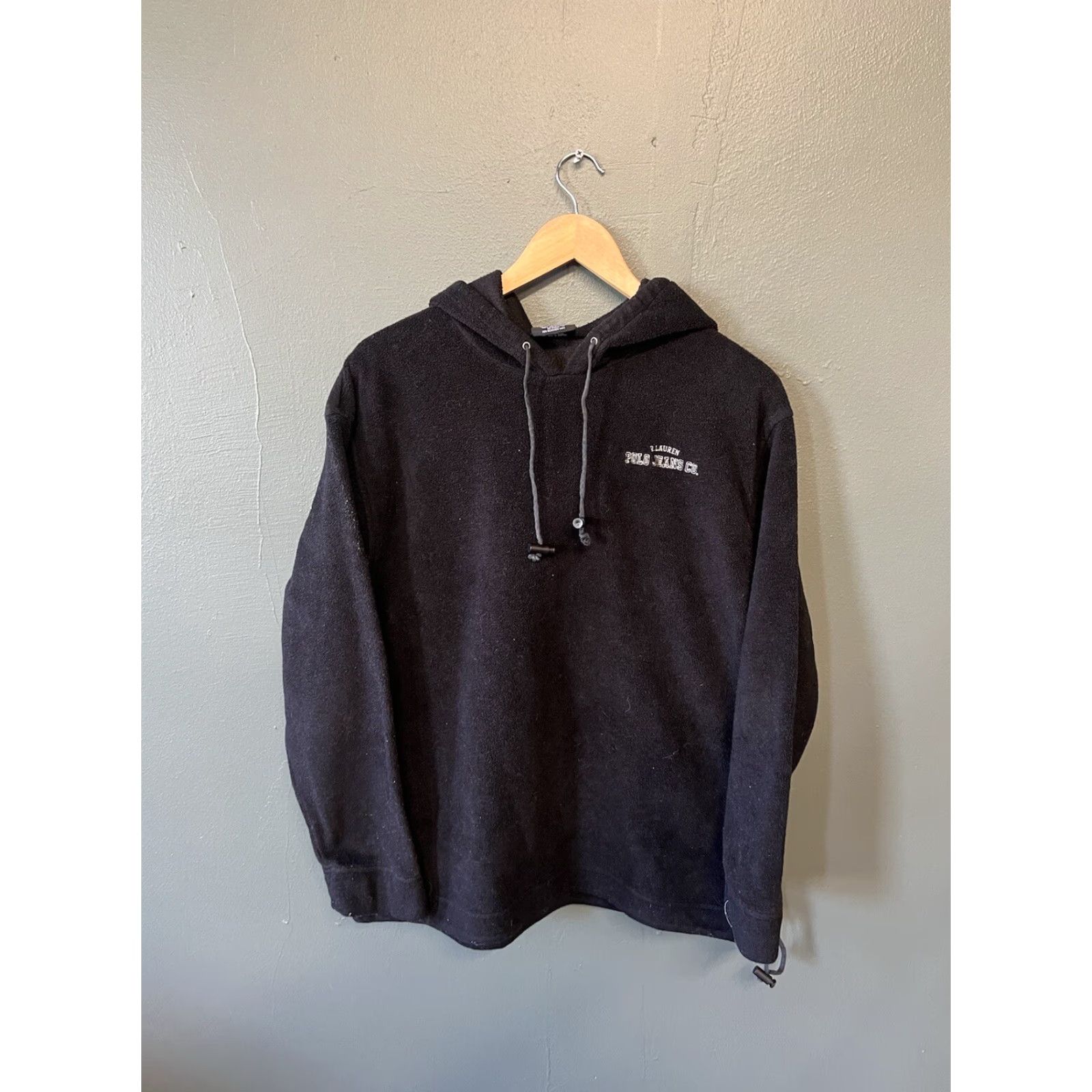 Polo Ralph Lauren VINTAGE Polo Ralph Lauren Mens Black Fleece Pullover Hooded Sweater Size M Size US M / EU 48-50 / 2 - 2 Thumbnail