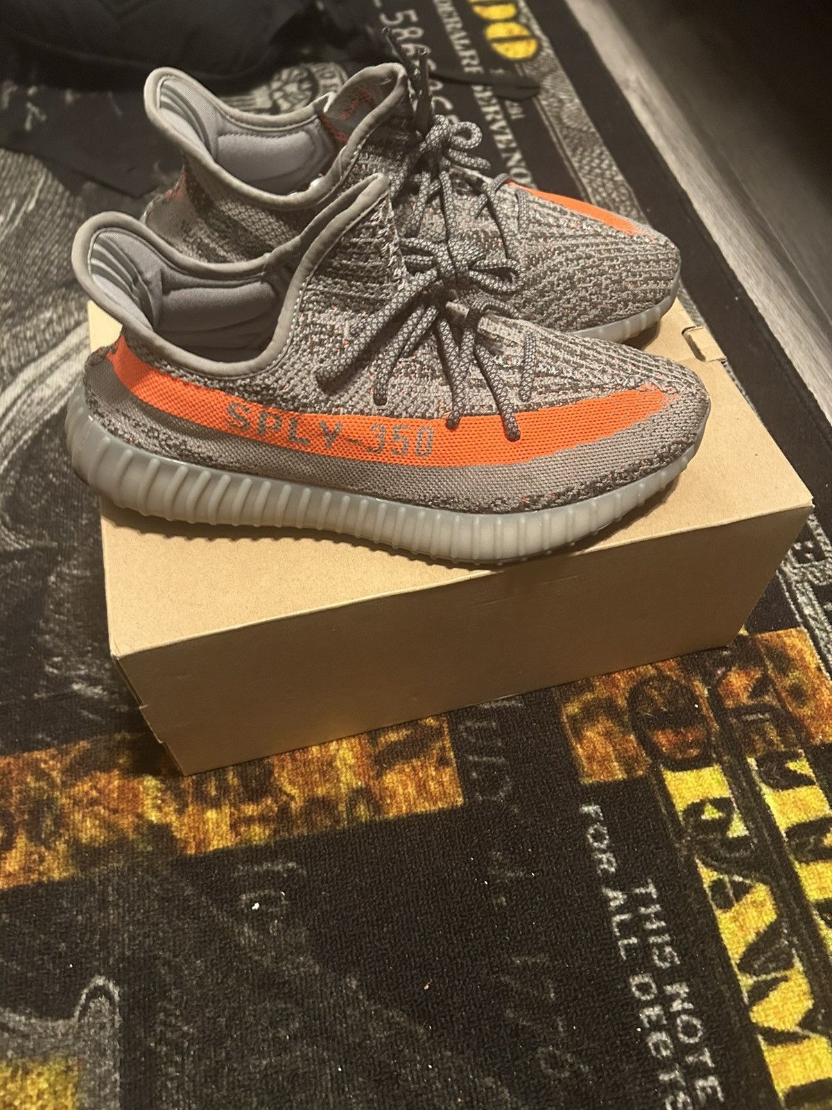 image of Yeezy Season x Yeezy Talk Worldwide Yeezy 350V2 Beluga Shoes in Grey, Men's (Size 10)