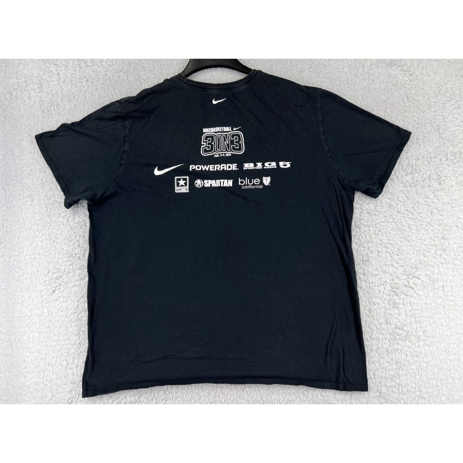 Nike Nike Shirt Mens 2XL Black Jersey Cotton Logo 3 On 3 Basketball 2019 Bring Your Game T‑Shirt Size US XXL / EU 58 / 5 - 2 Thumbnail