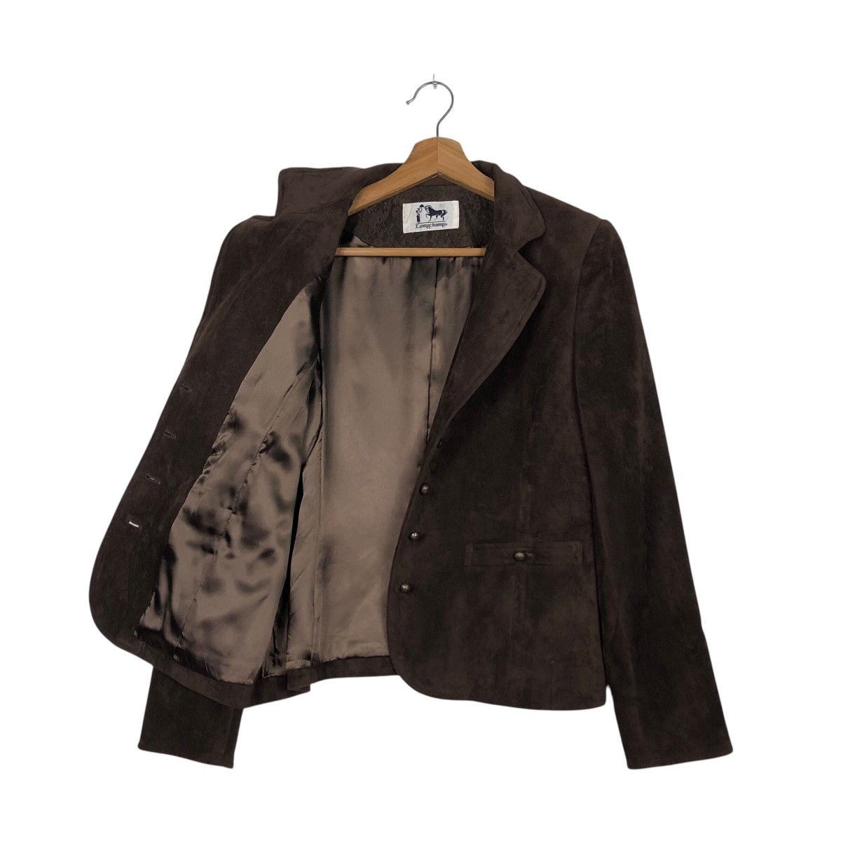 Japanese Brand × Longchamp 📌Cropped Suede Leather Jacket Longchamp Size US M / EU 48-50 / 2 - 12 Thumbnail