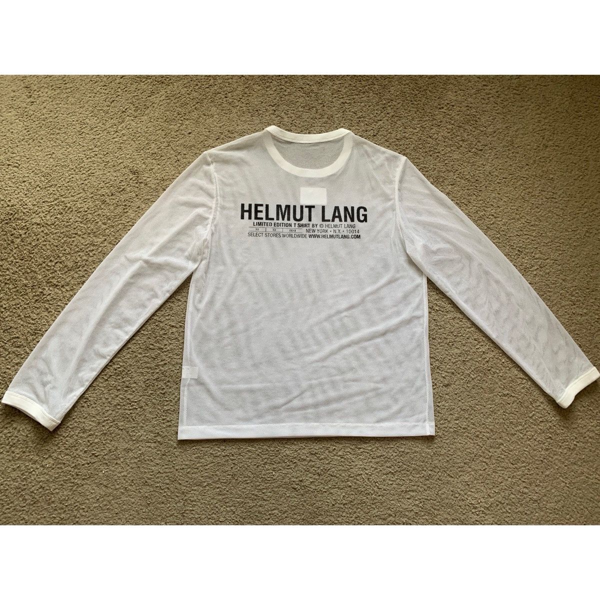 Helmut Lang HELMUT LANG WHITE LOGO MESH TOP Size US L / EU 52-54 / 3 - 15 Thumbnail