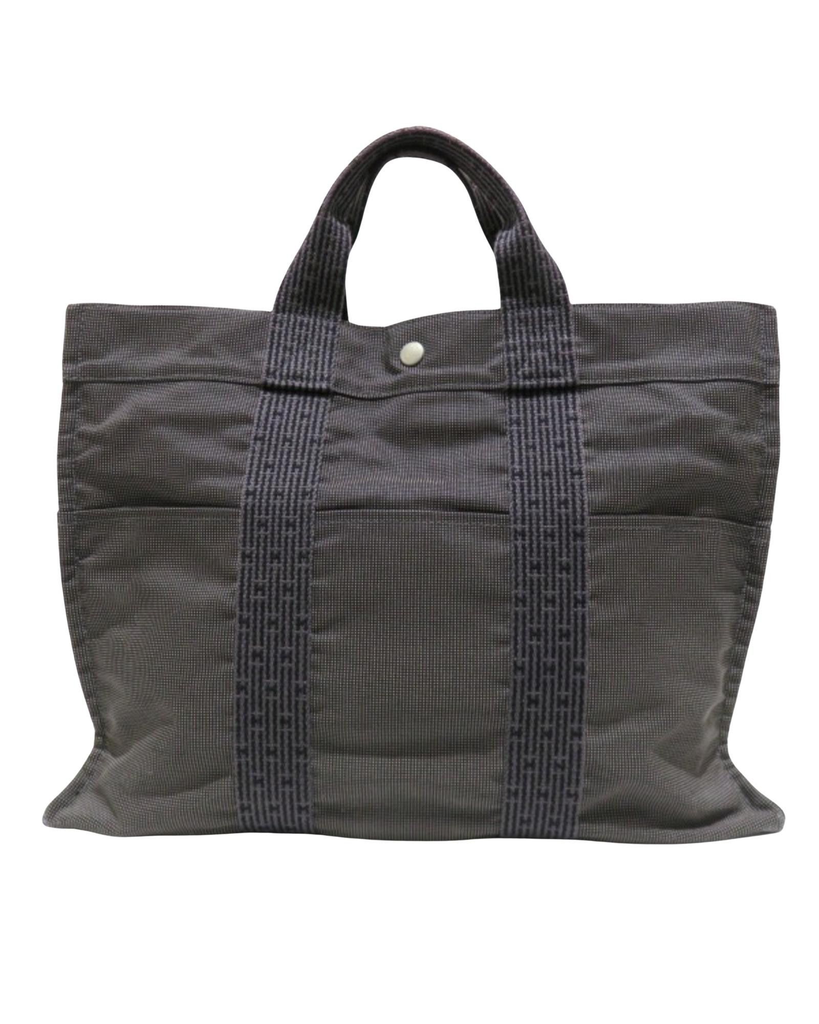 image of Hermes Grey Canvas Shoulder Bag, Women's