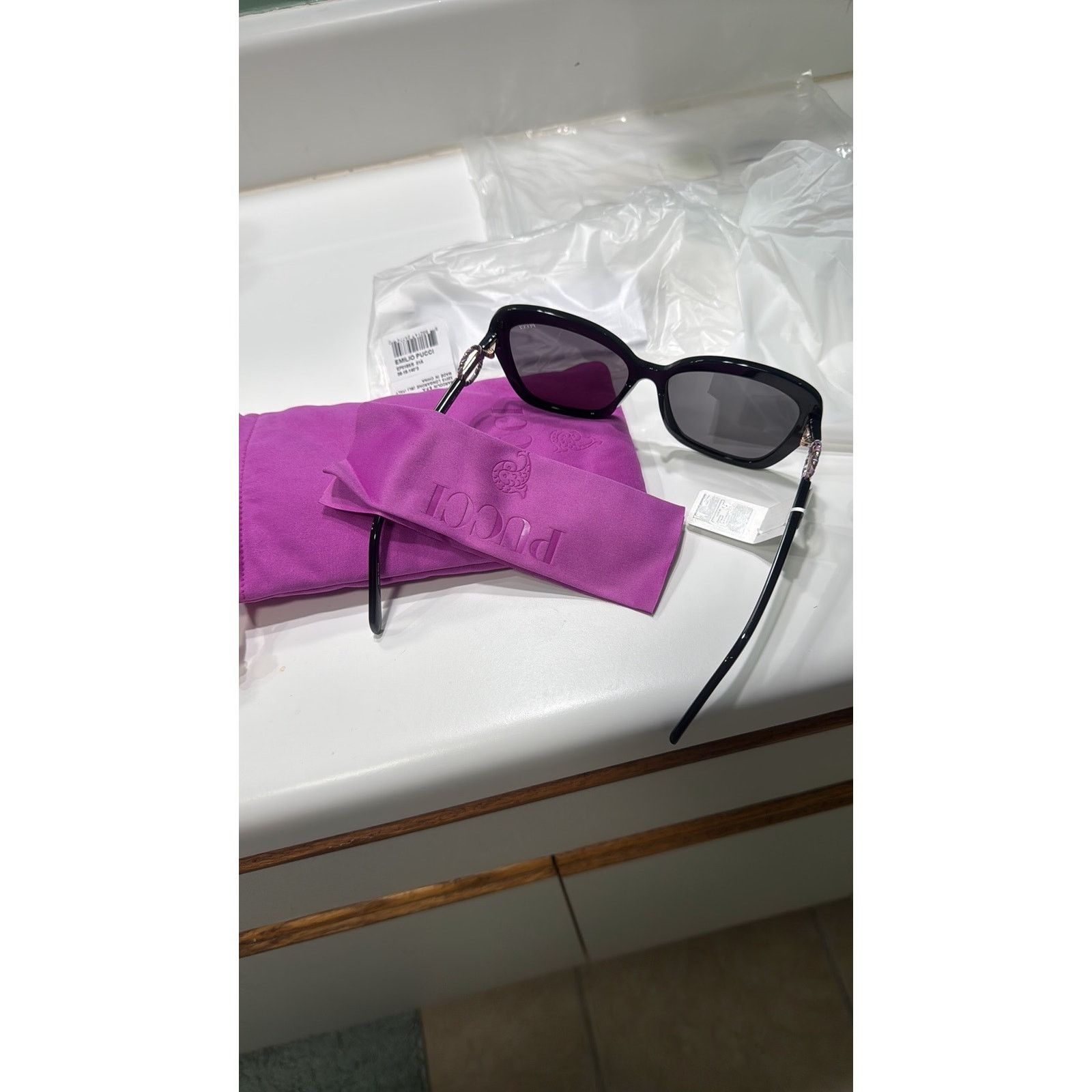 Emilio Pucci 58mm Butterfly Sunglasses Emilio Pucci Shiny Black Smoke Size ONE SIZE - 6 Thumbnail