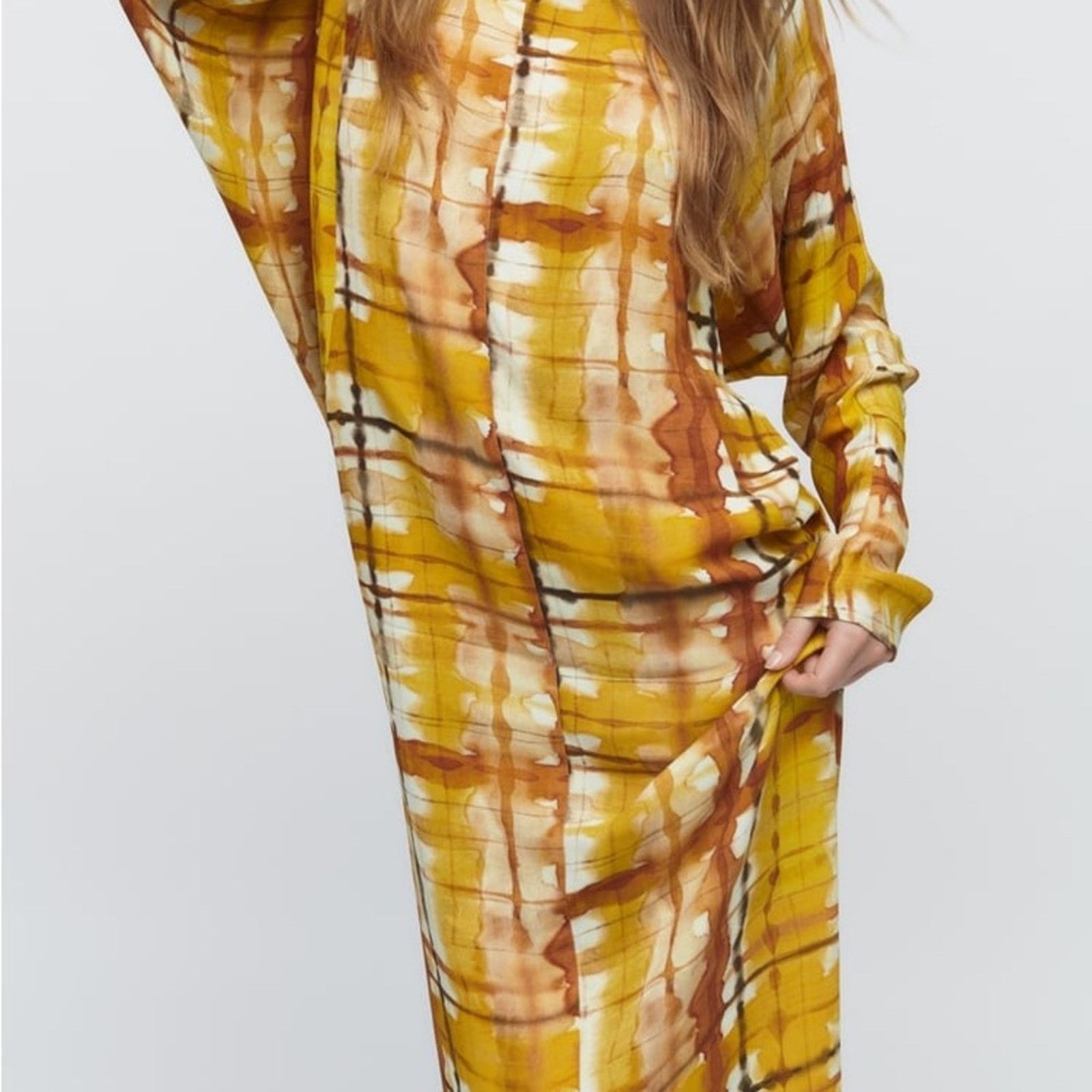 Zara ZARA PRINTED MIDI DRESS MULTICOLORED Size L / US 10 / IT 46 - 4 Thumbnail