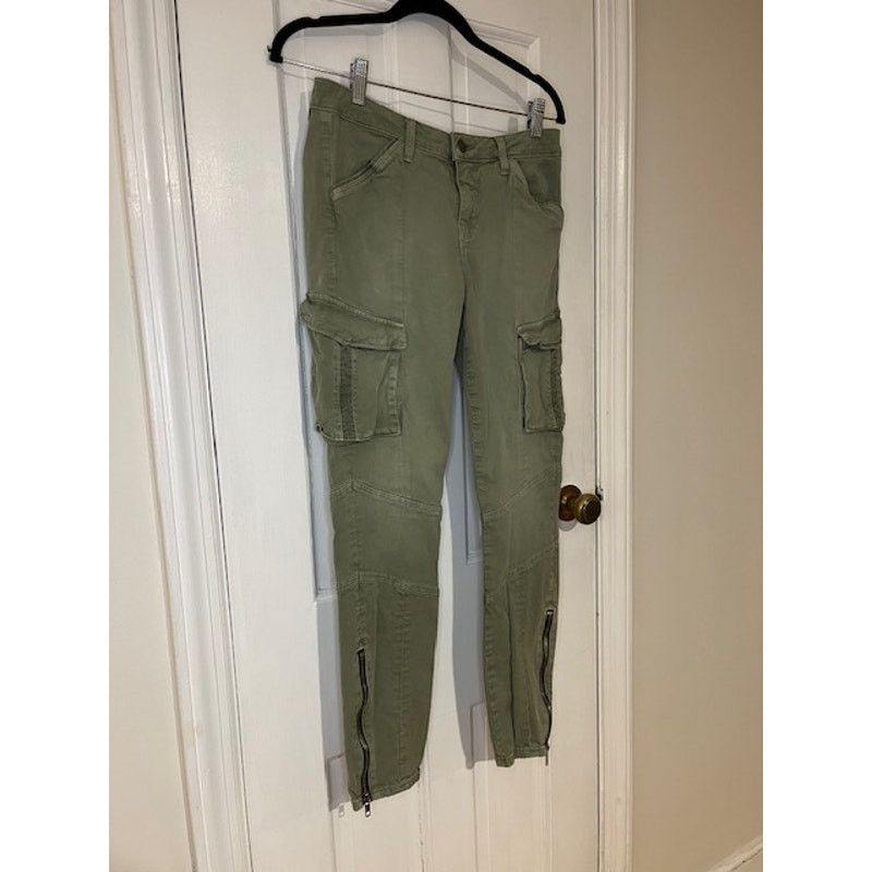 L'AGENCE L'Agence Green Zipper Cargo Pants Size 28 Size 28" / US 6 / IT 42 - 2 Thumbnail